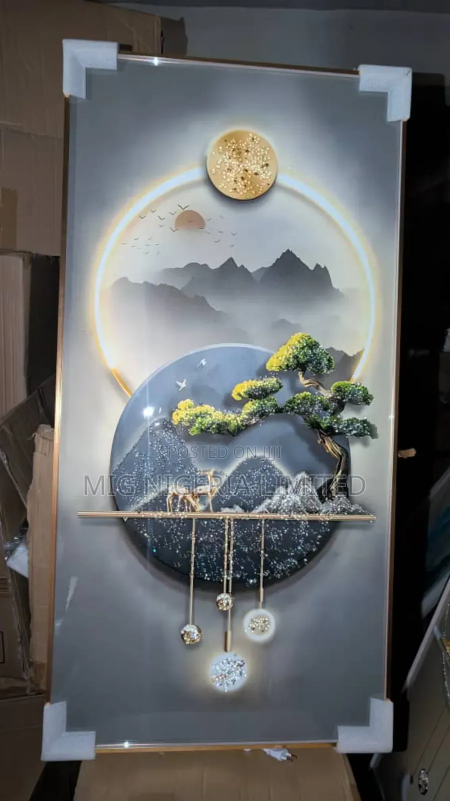 Led Lighting Crystal Decoration Remote Portrait Wall Art 60cmx120cm