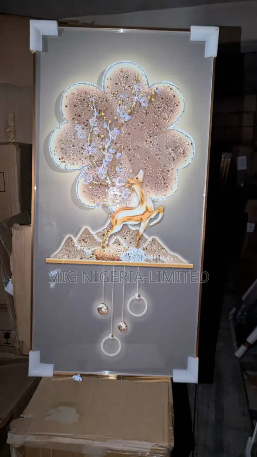 Led Lighting Crystal Decoration Remote Portrait Wall Art 60cmx120cm