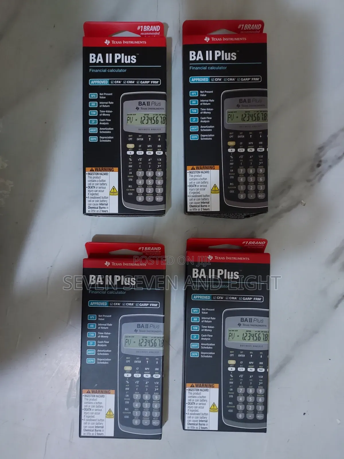 Lot of 4 Ti Ba Ii Plus Calculator - Delivery Nationwide