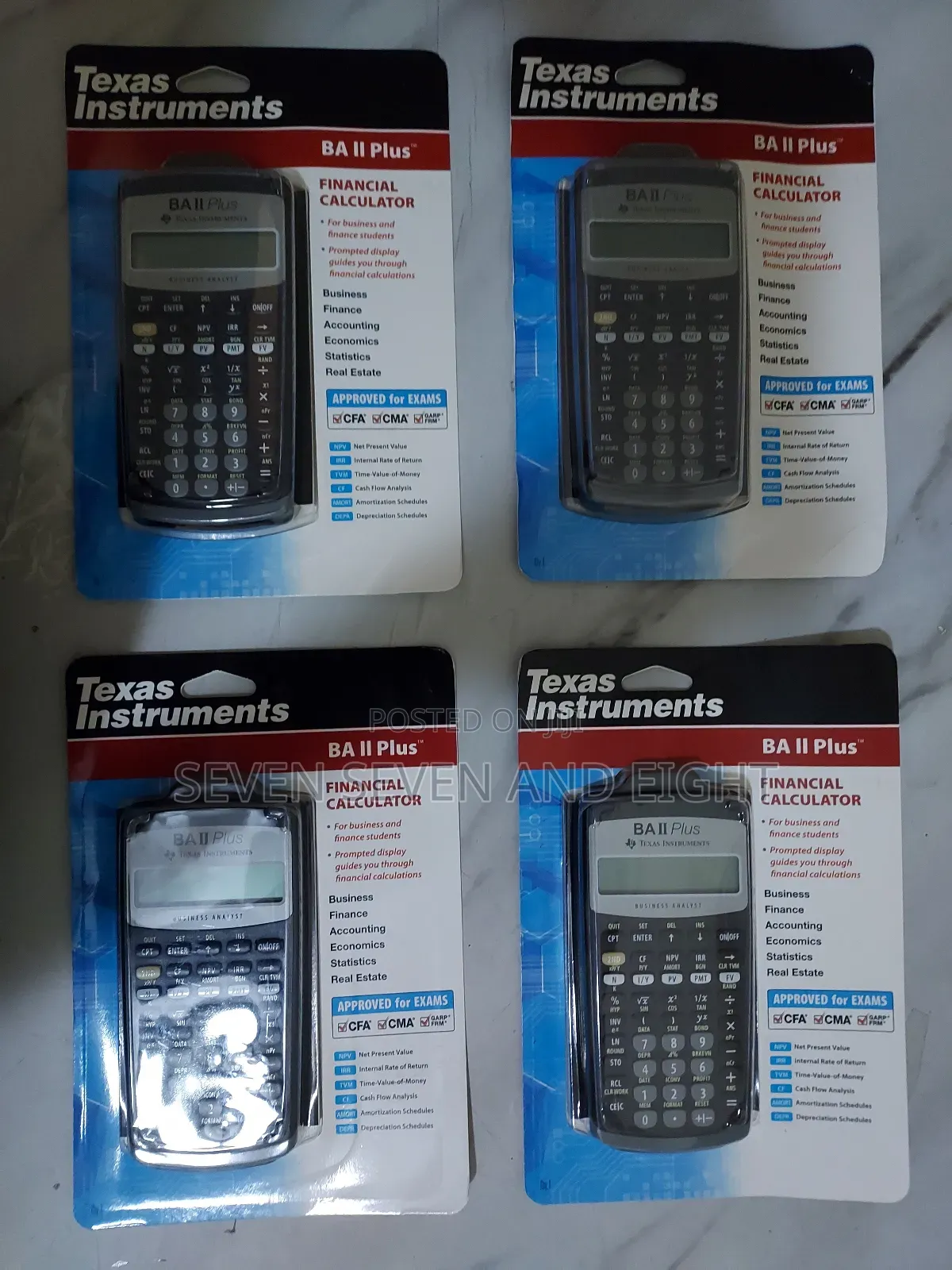 Lot of 4 Ti Ba Ii Plus Calculator - Delivery Nationwide