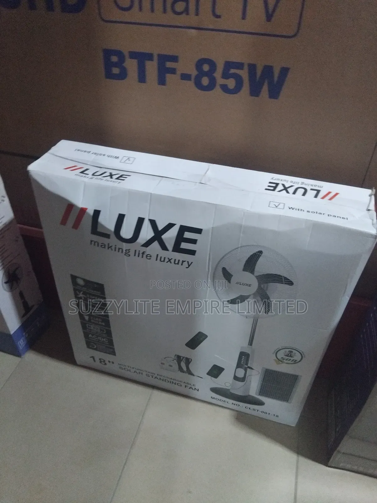 Luxe 18 Inches Standing Fan Rechargeable Fan