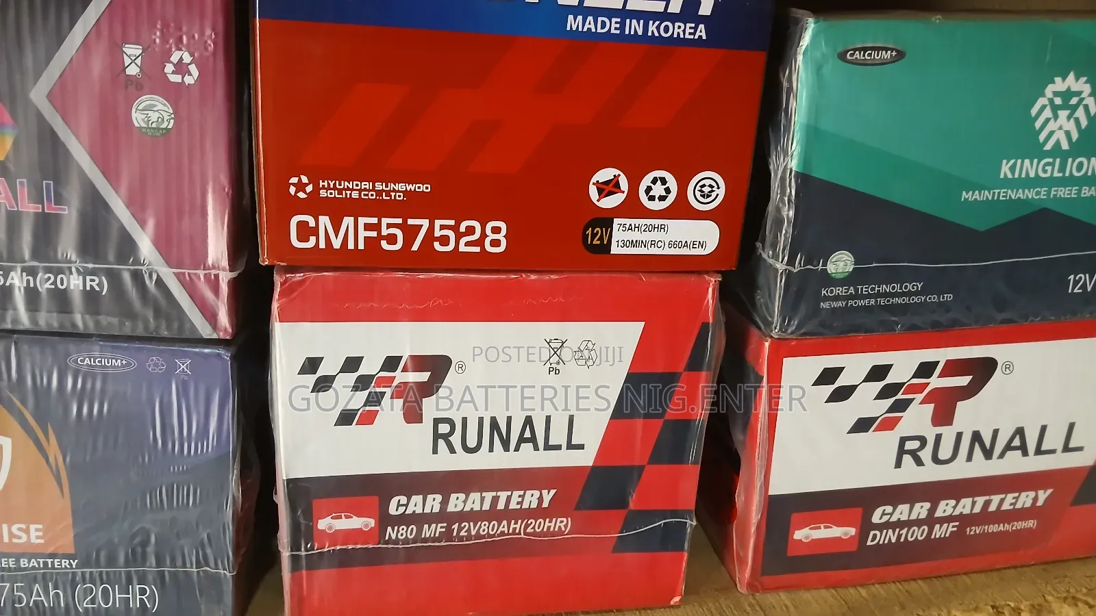 Runall 80ah Car Battery Korea