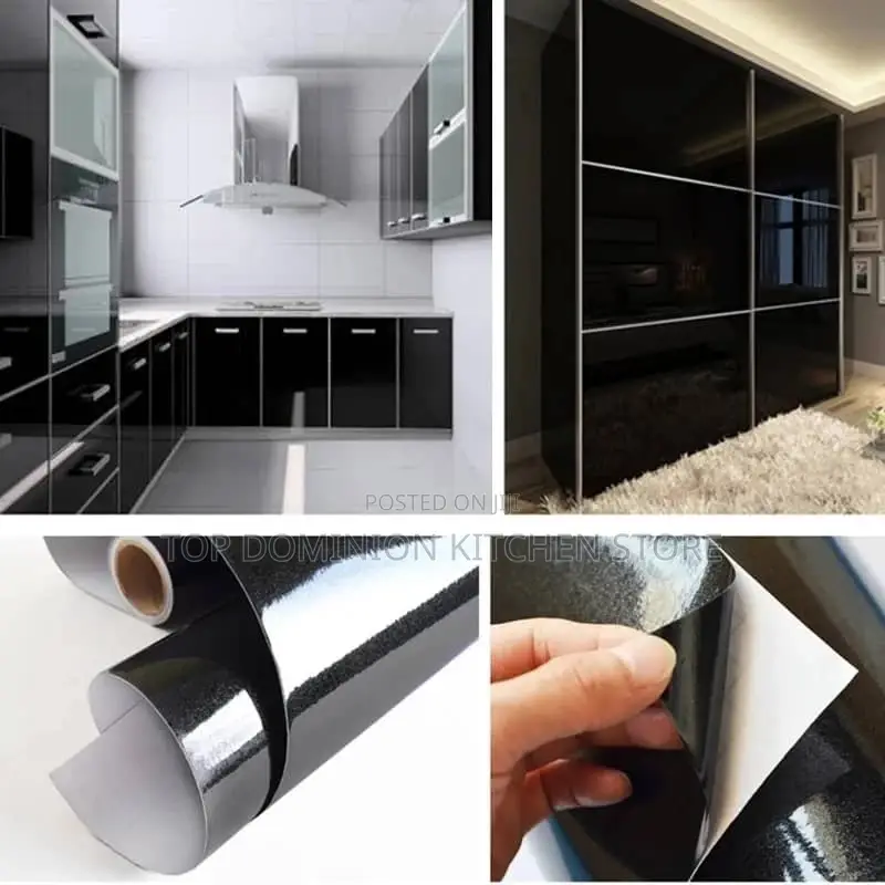Plain Black Marble Wallpaper Sticker