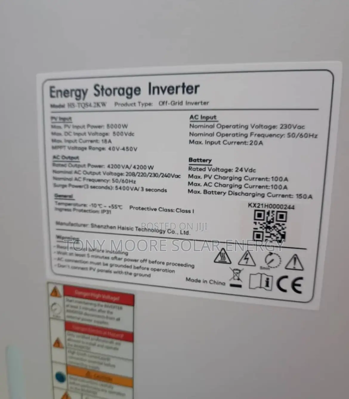 8kwh and 4.2kva Haisic All in One Solar Generator