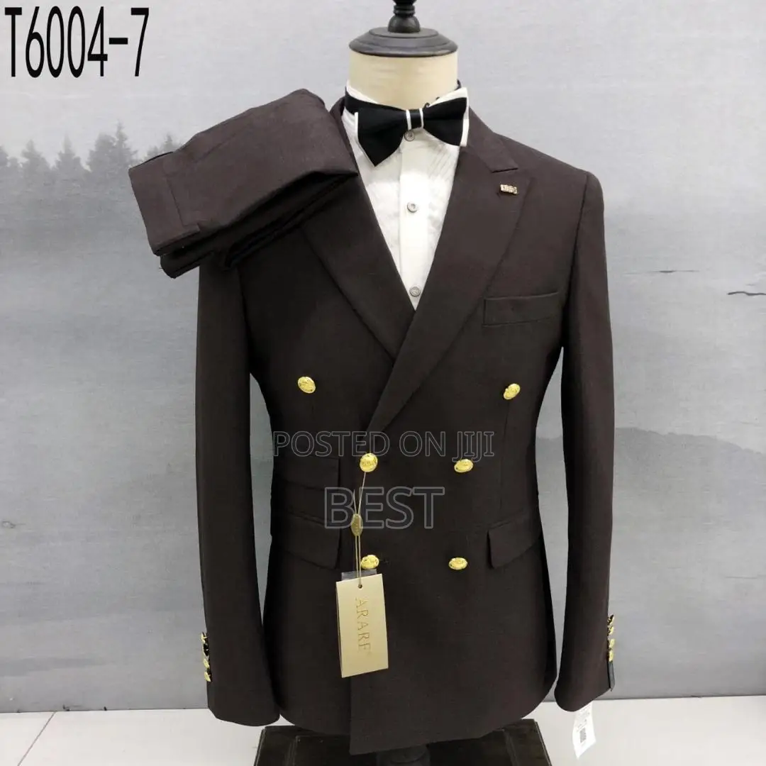 High Quality Luxury Check Degsin Double Breasted Suit