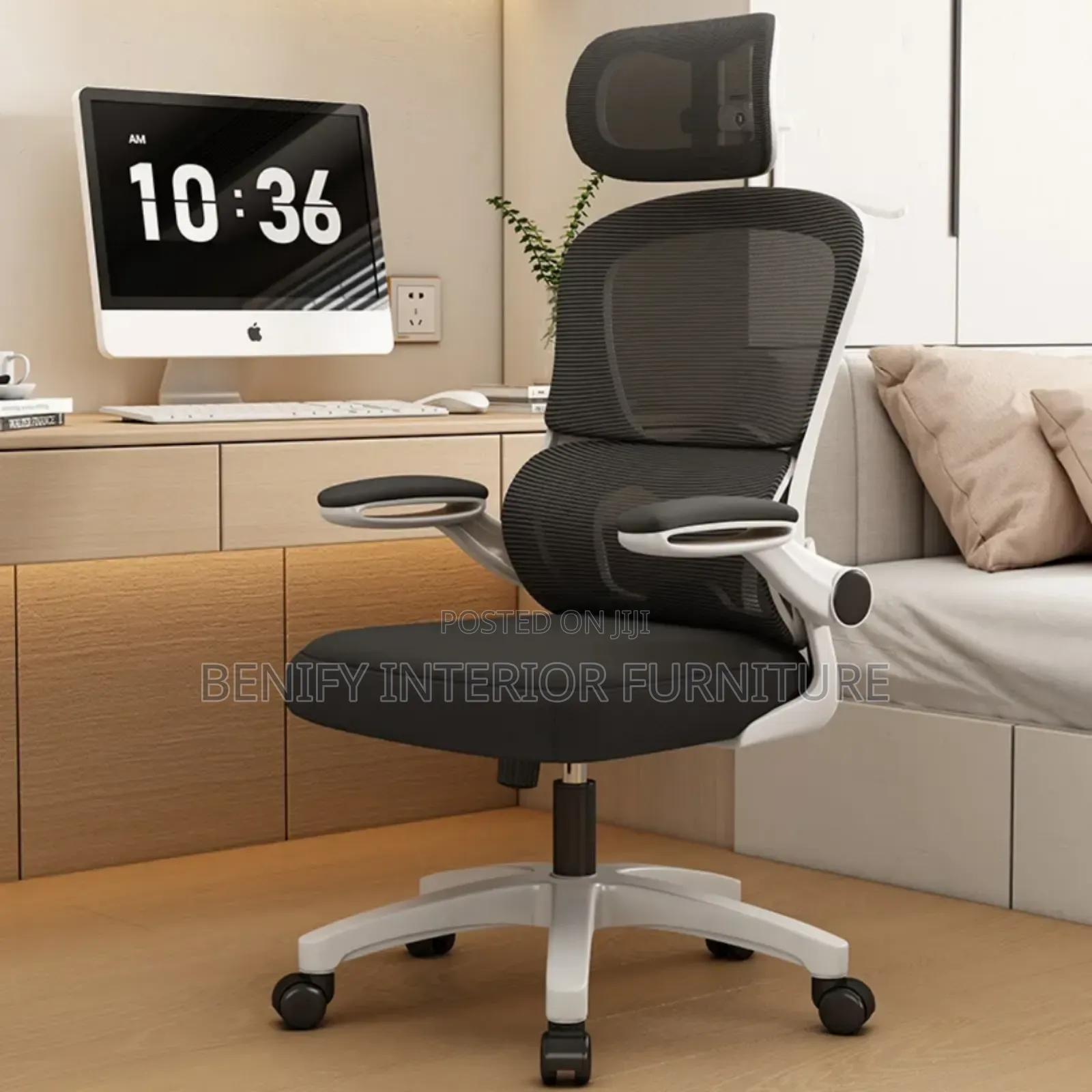 “Ergonomic Mesh Office Chair Lumbar Support – Swivel Computer Chair