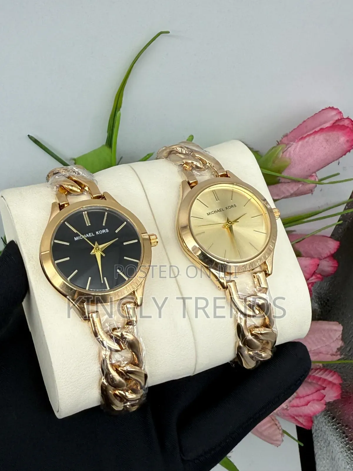 Female Mk Twisted Chain Wristwatch