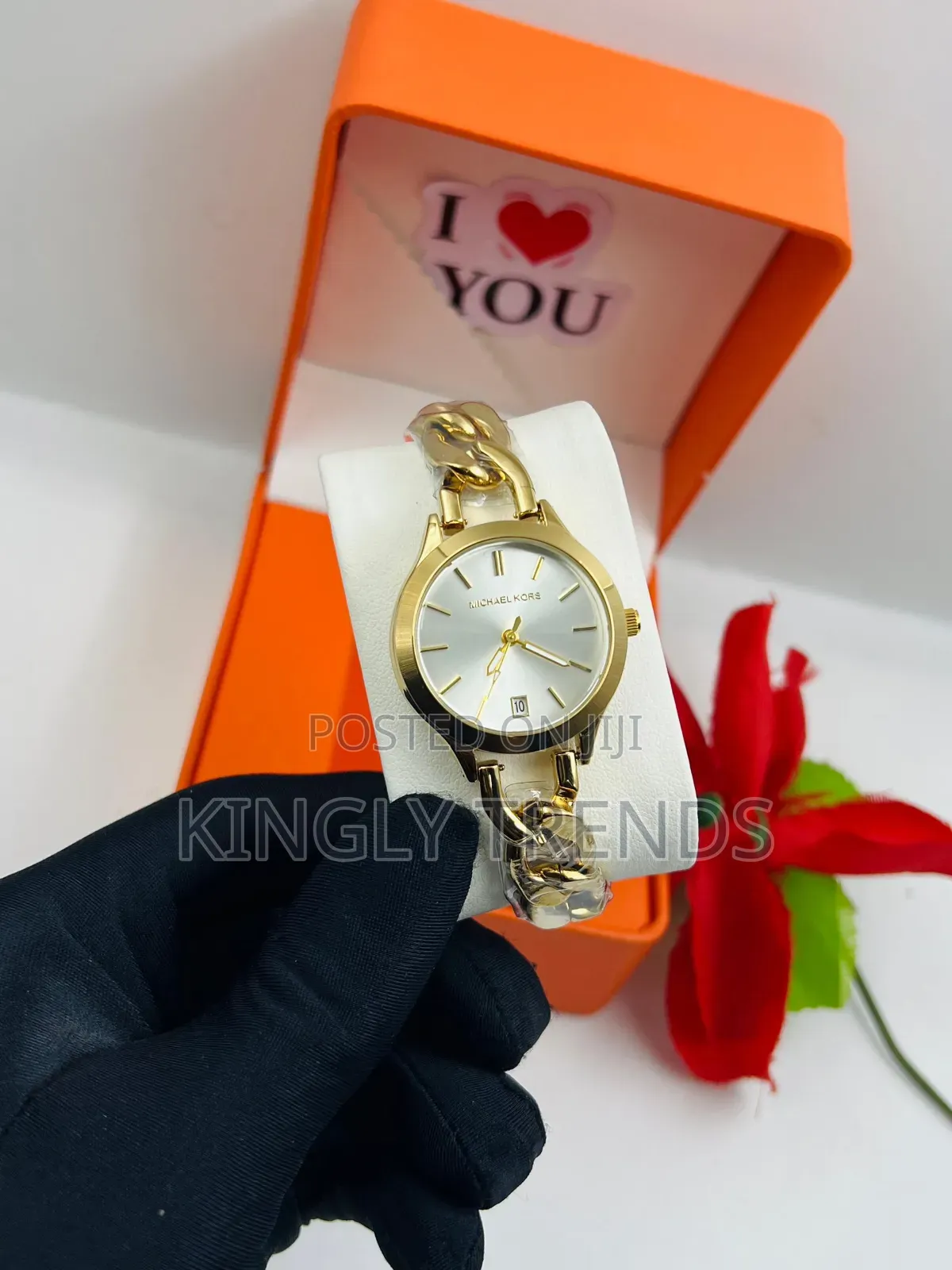 Female Mk Twisted Chain Wristwatch