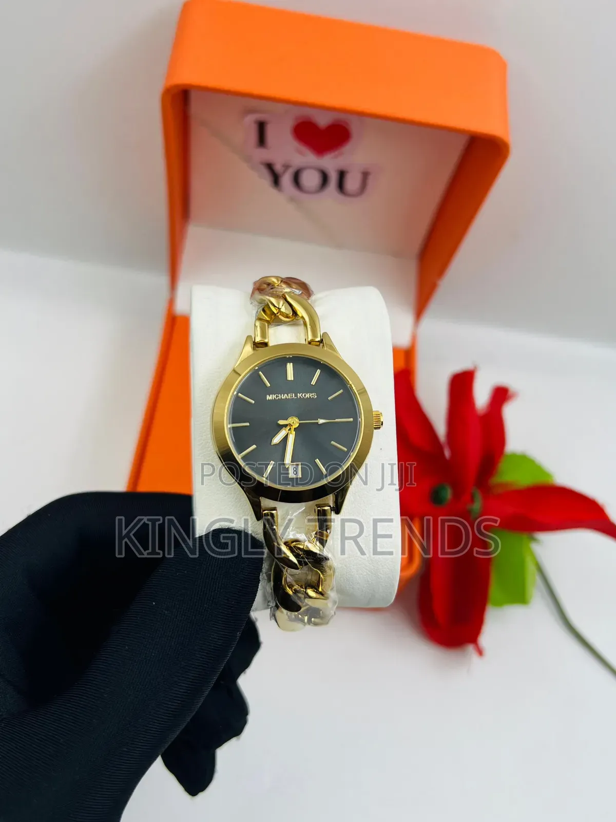 Female Mk Twisted Chain Wristwatch