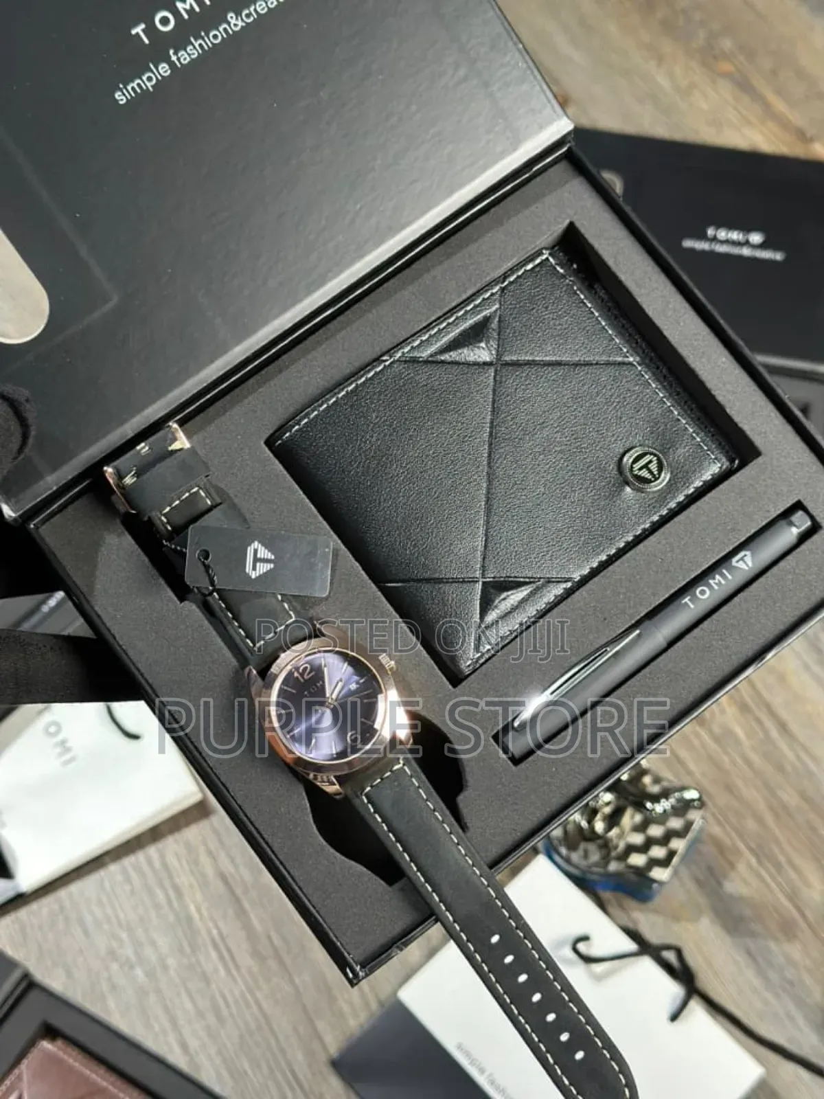 Tomi Leather Watch, Wallet and Pen Gift Set as - Seen