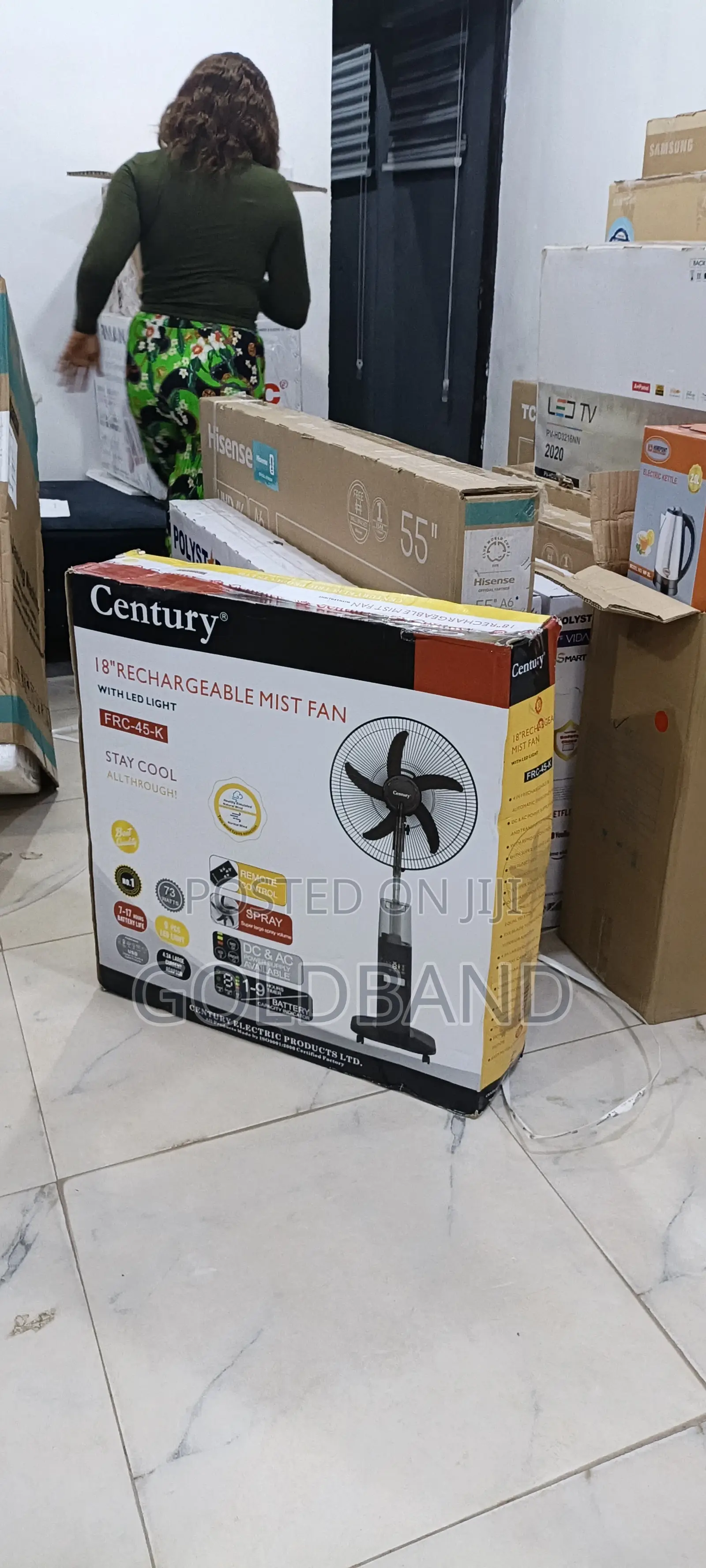 Century 18" Mist Fan With Rechargeable Lithium Battery