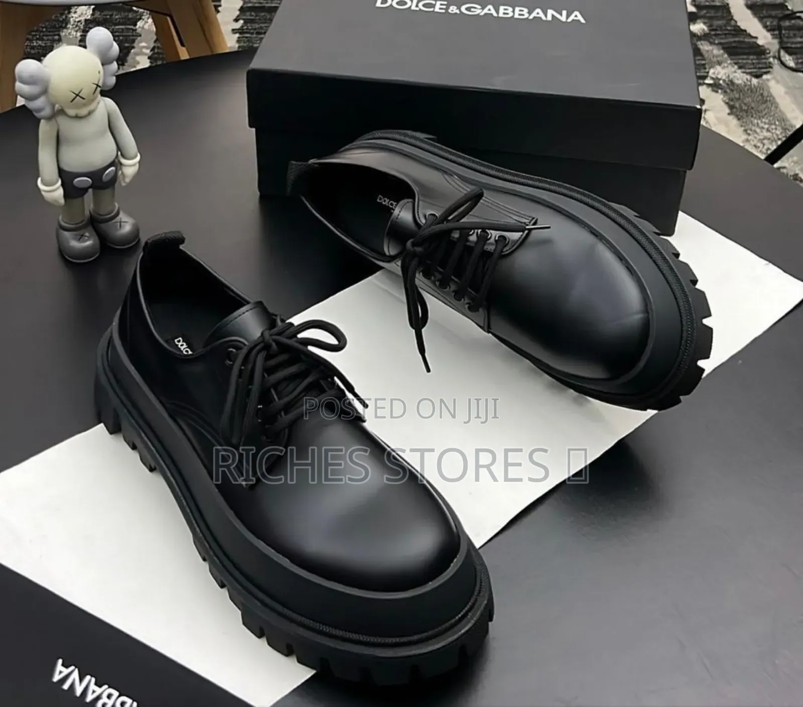 High Quality Black Dolce Gabbana Chunky-Sole Derby Shoes