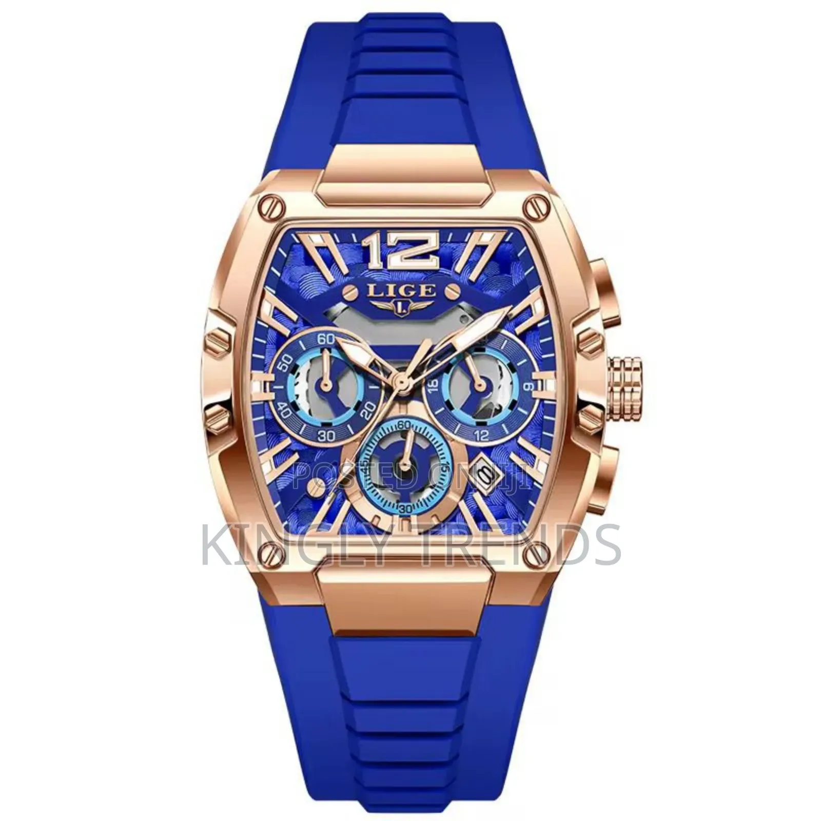 Men Lige 
Active Chronograph Rubber Strap Wristwatch