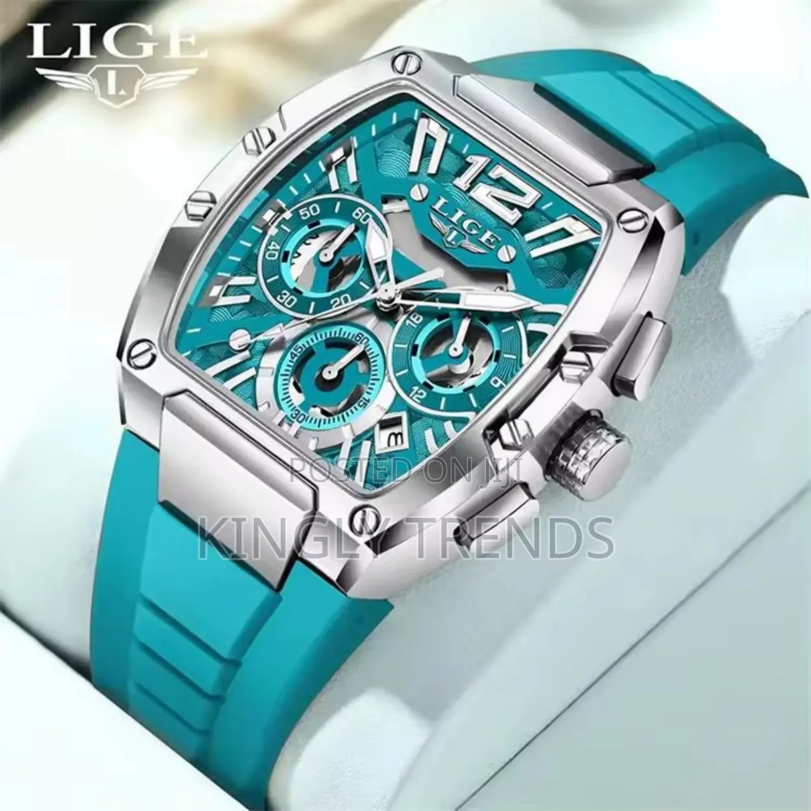 Men Lige 
Active Chronograph Rubber Strap Wristwatch