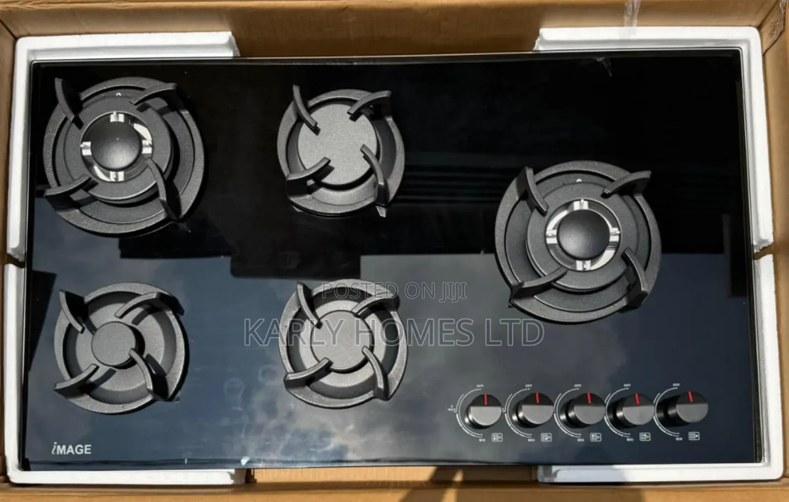 Premium 5-Burner Built-in Gas Cooker – Strong Flame, Sleek Design
