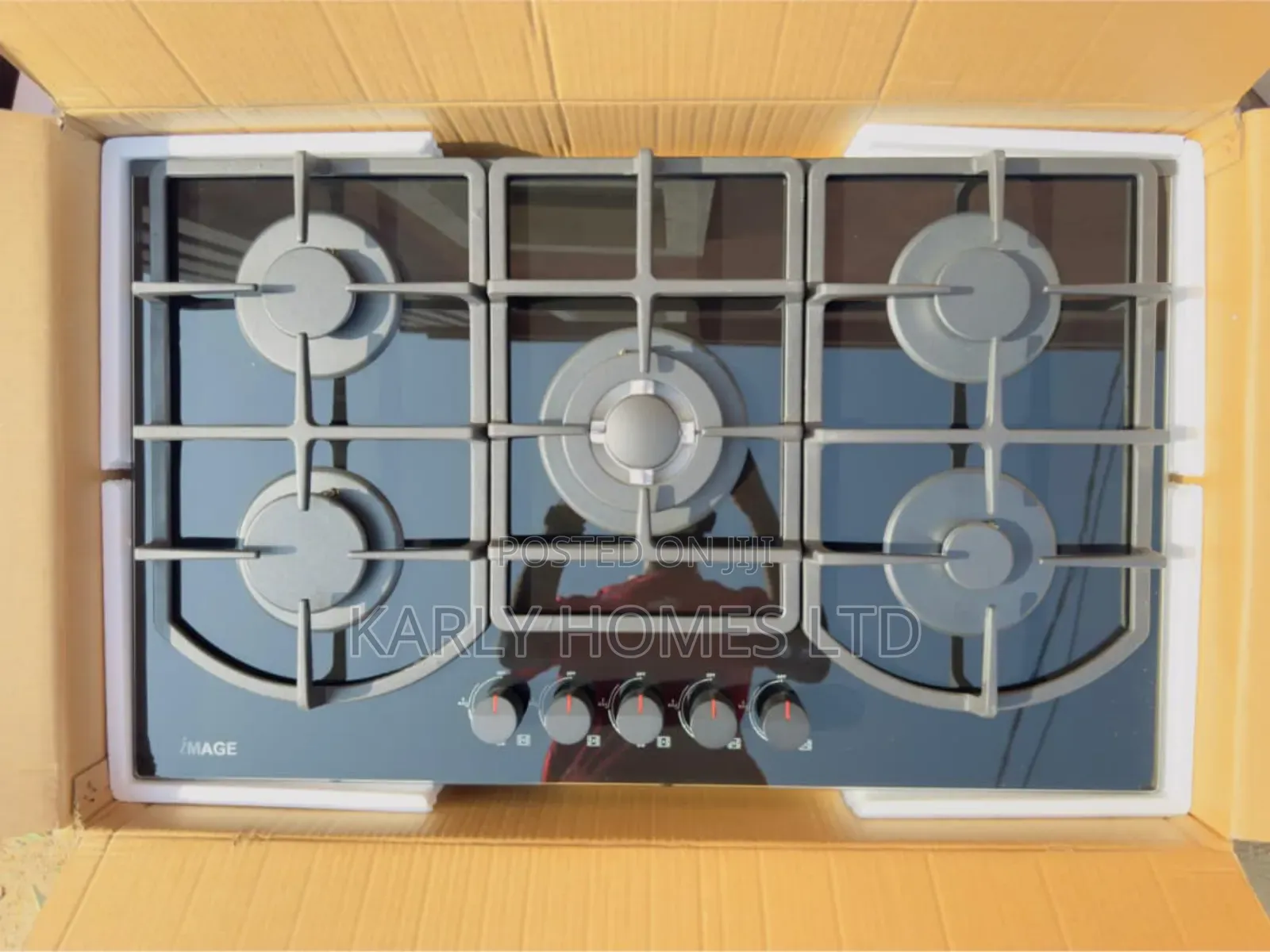 Premium 5-Burner Built-in Gas Cooker – Strong Flame, Sleek Design