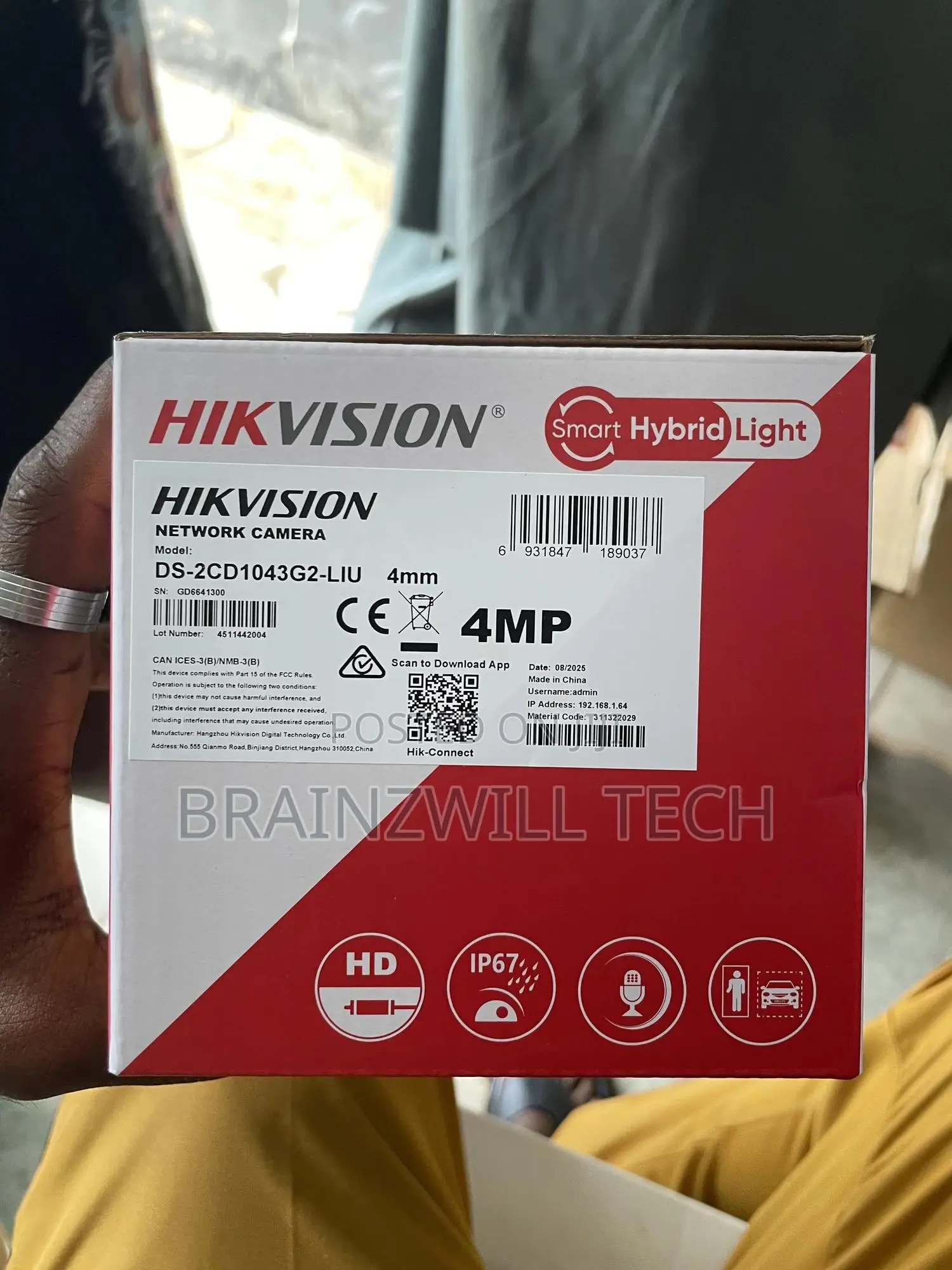 Hikvision 4mp Ip Smart Bullet Camera (Ds-2cd1043g2-Liu)