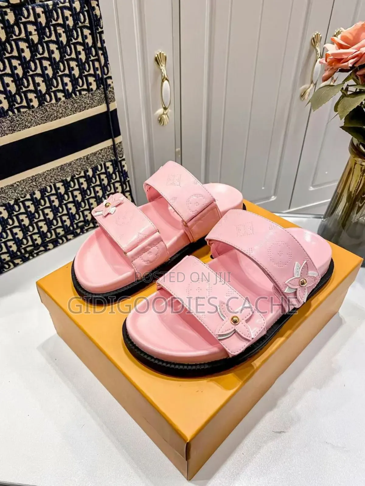 Lv Adorned Slides for Women