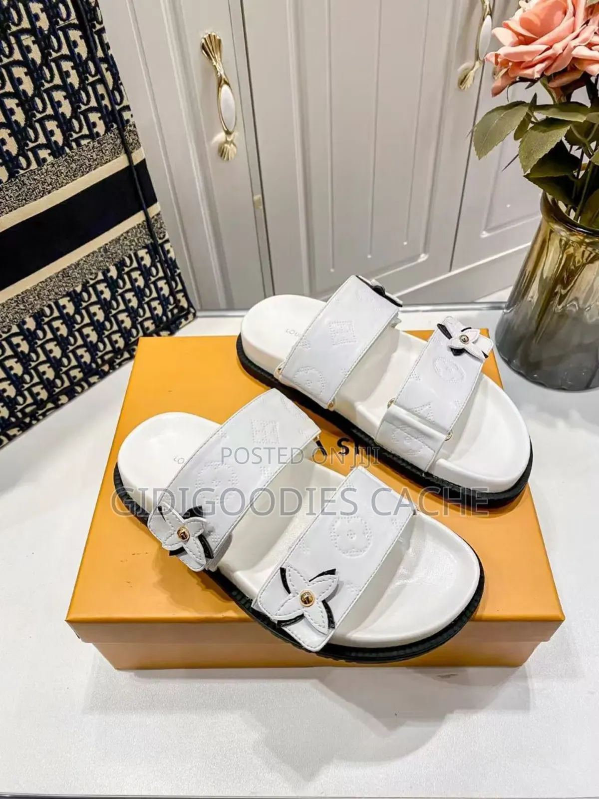 Lv Adorned Slides for Women
