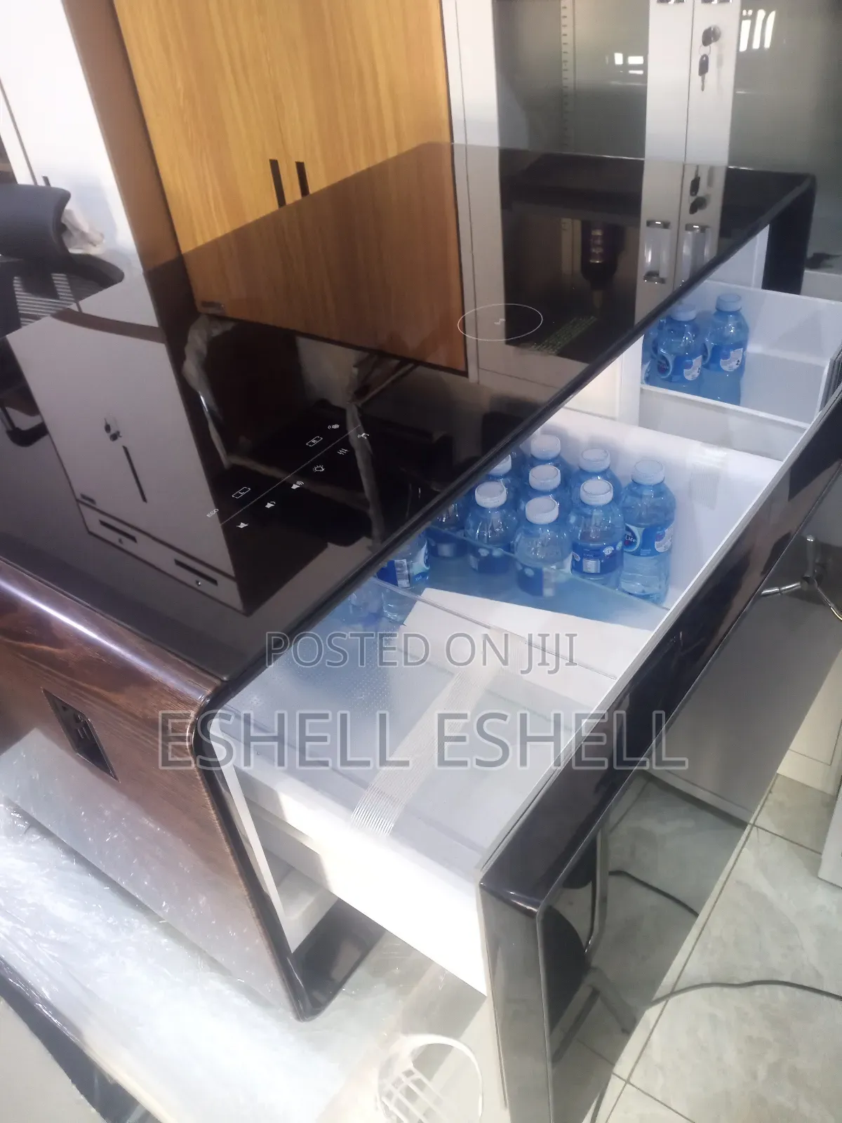 Smart Center Table With Built in Fridge and Wireless Charging Ports