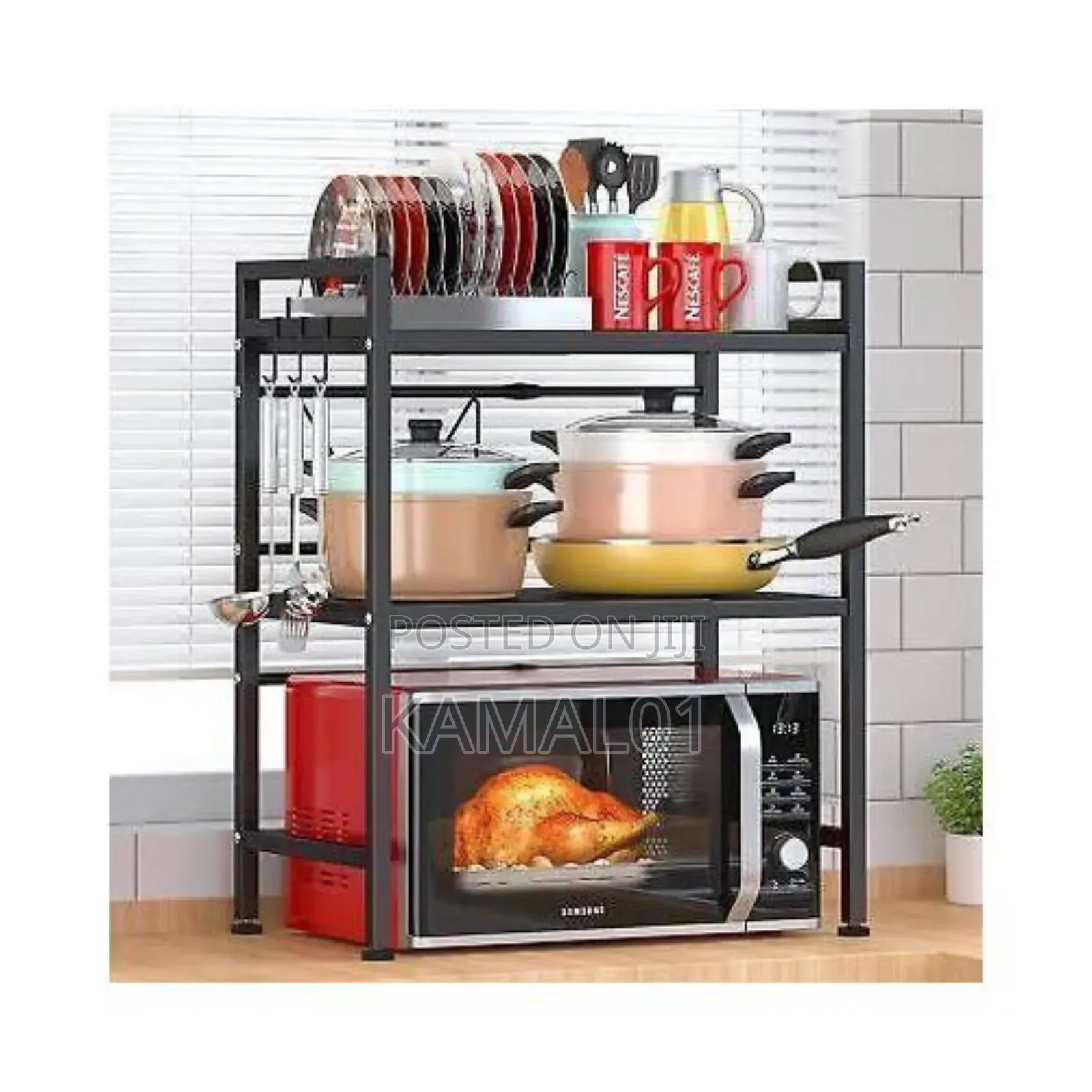 3 Tier Expandable Adjustable Microwave Stand