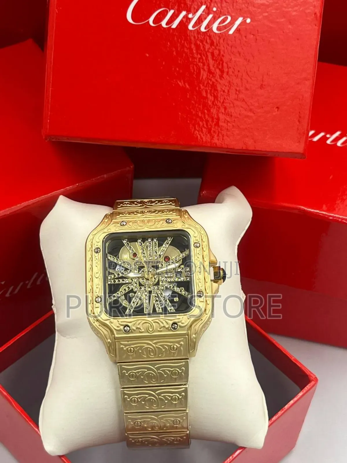 Cartier Signature Santos Transparent Dial Watches