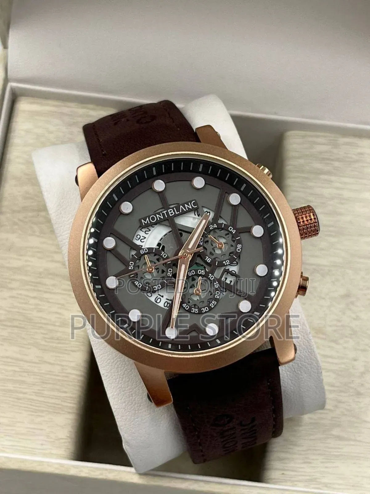 Montblanc Leather Wristwatches Brown Leather