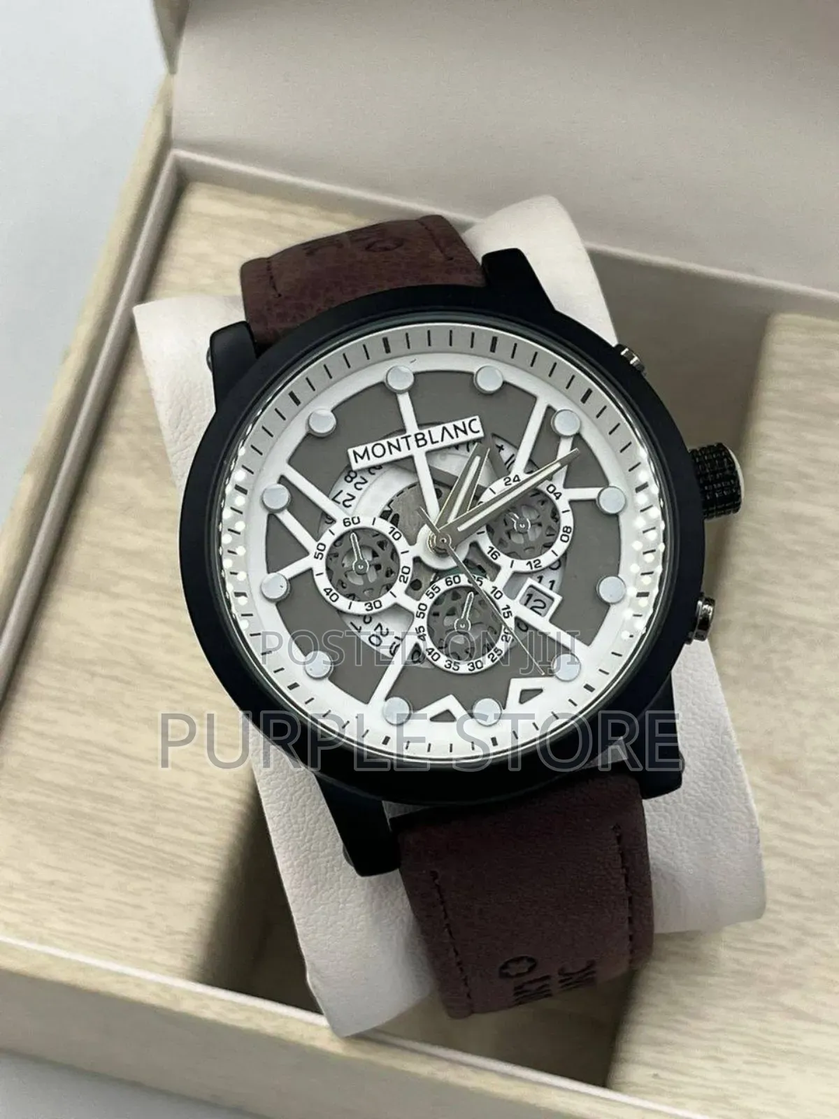 Montblanc Leather Wristwatches Brown Leather