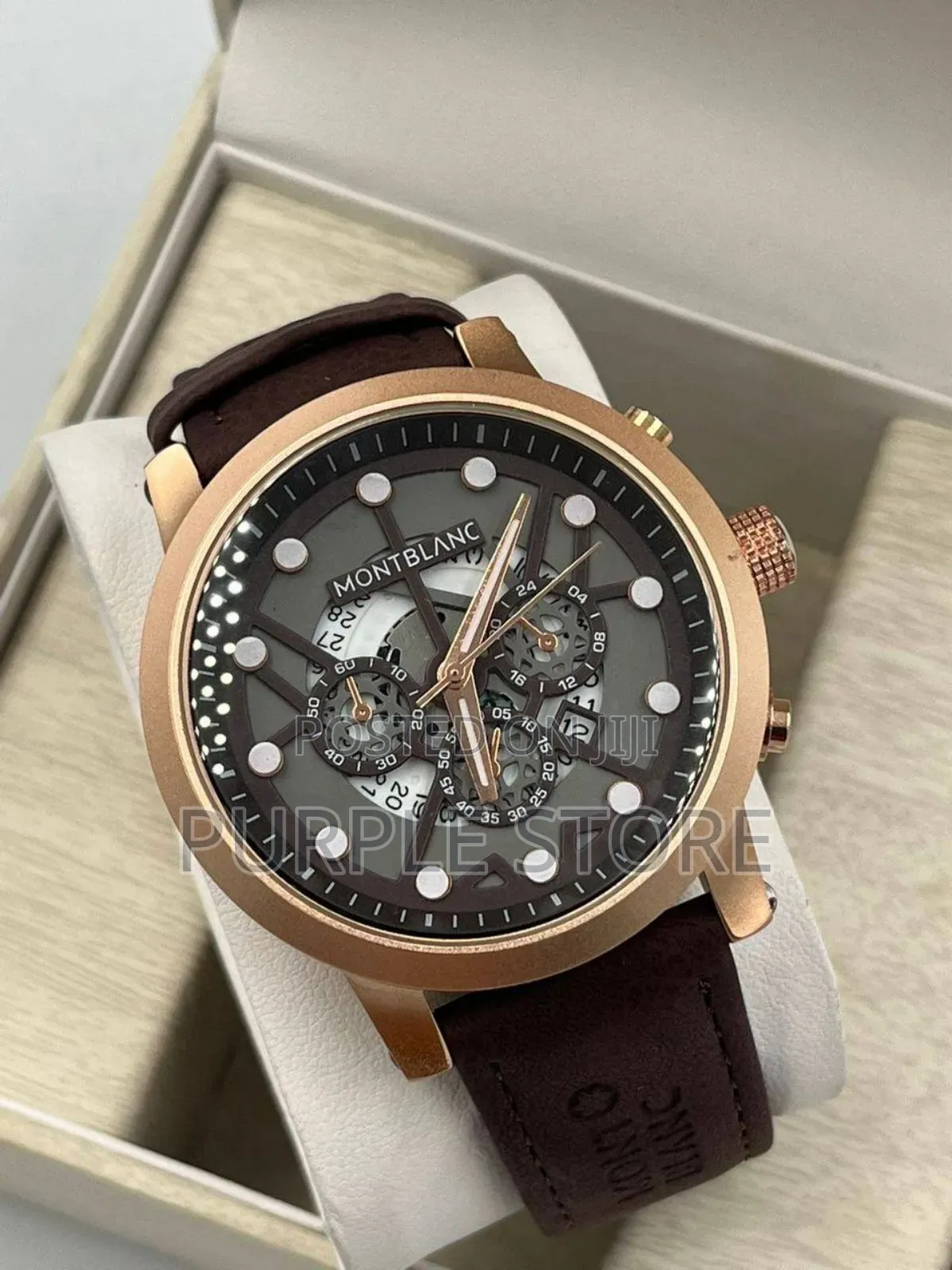 Montblanc Leather Wristwatches Brown Leather