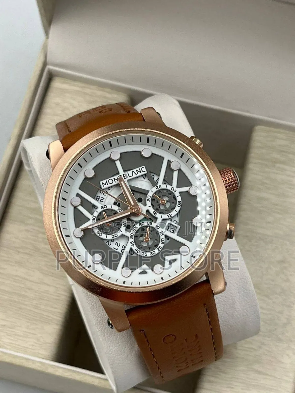 Montblanc Leather Wristwatches Brown Leather