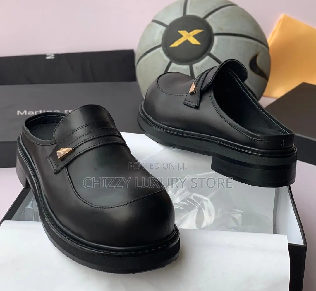 Martine Rose Quality Luxury Men Genuine Leather Half Shoe