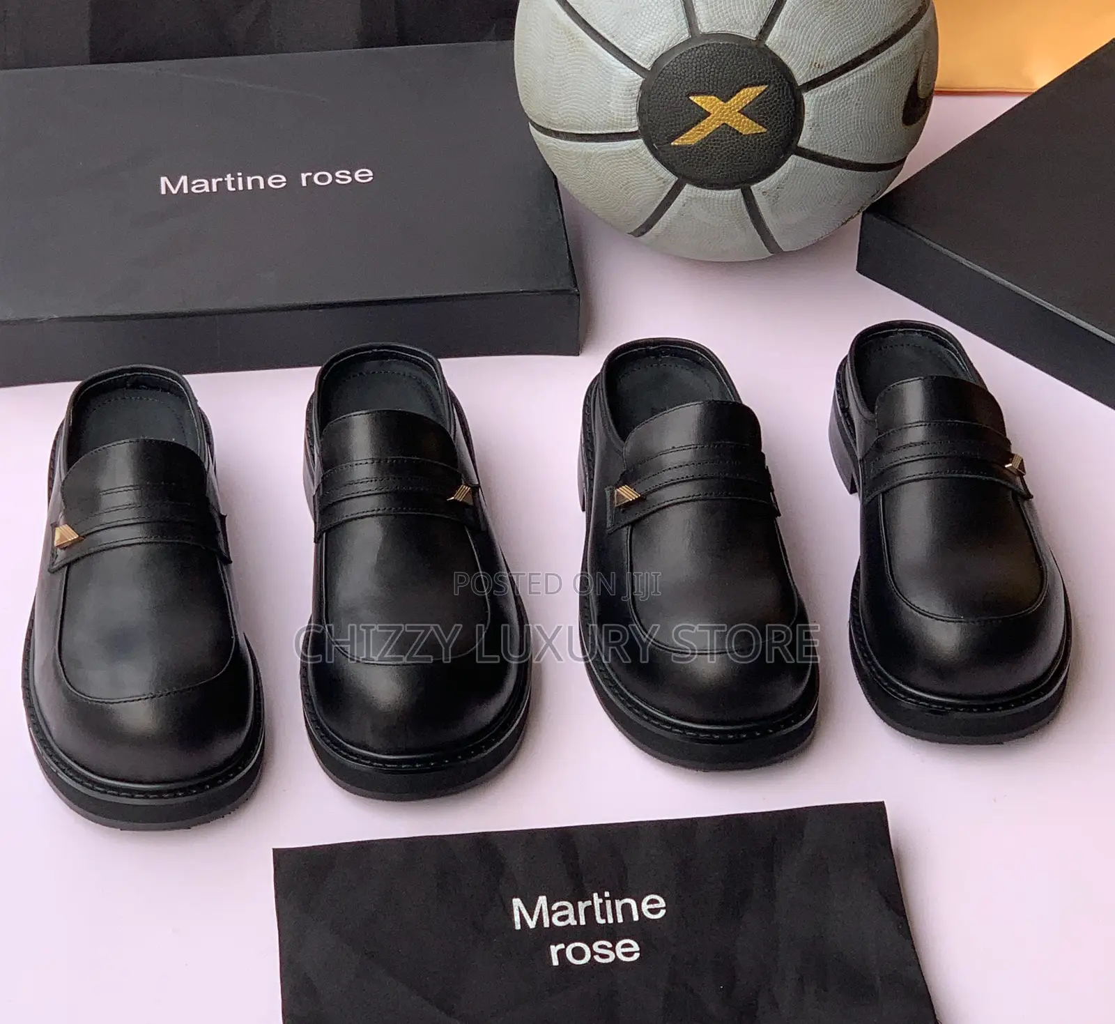 Martine Rose Quality Luxury Men Genuine Leather Half Shoe