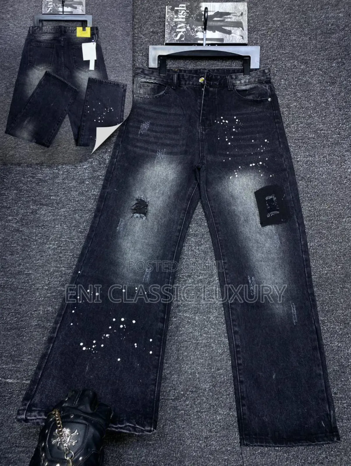 Premium Quality Luxury Men's Cargo Jeans Well Banded Package