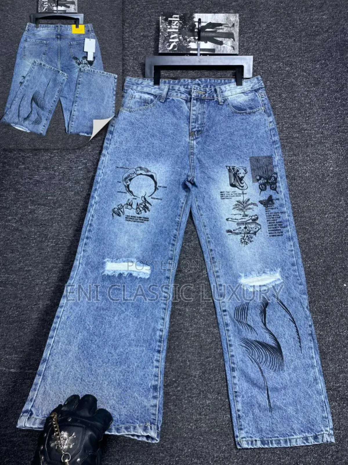Premium Quality Luxury Men's Cargo Jeans Well Banded Package