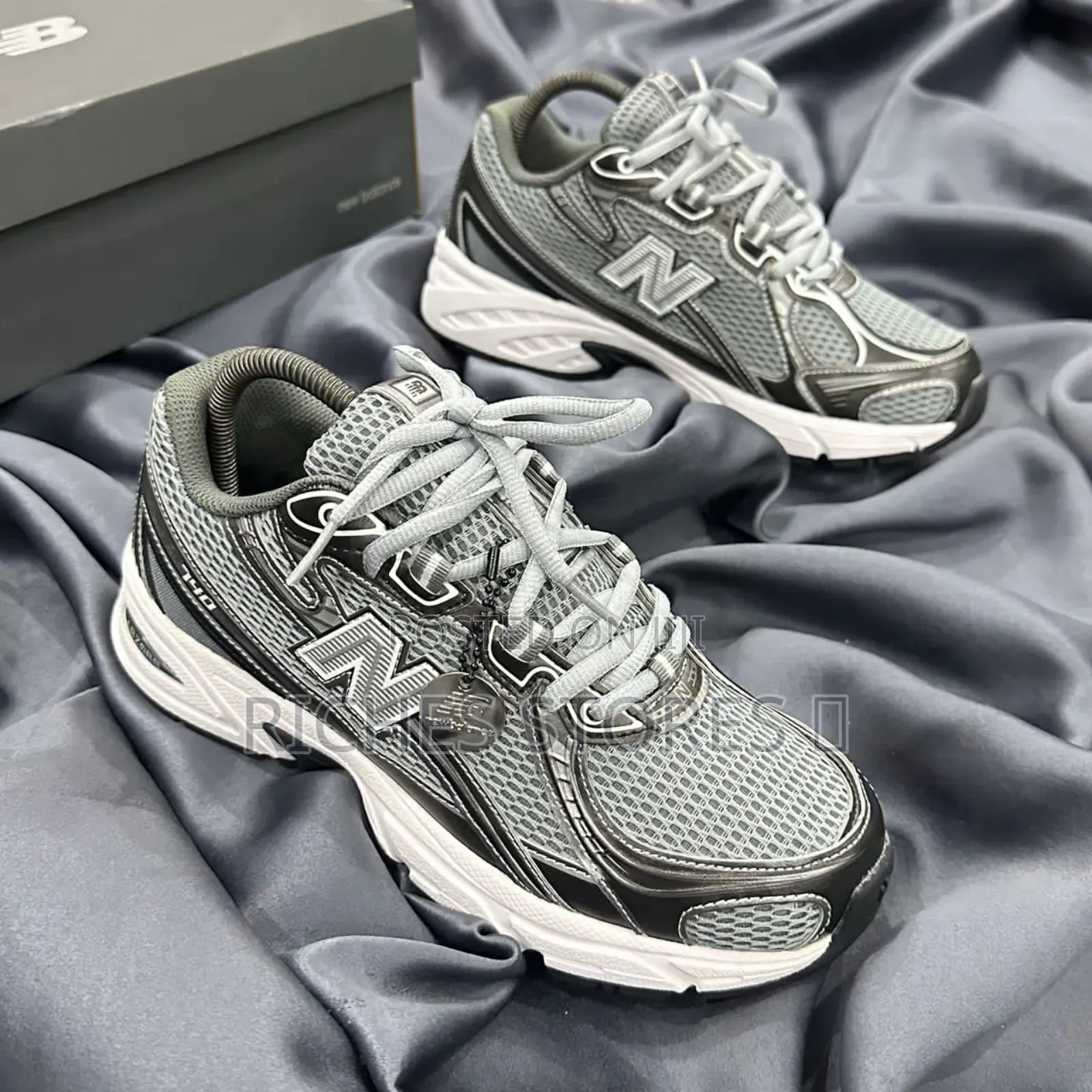 Top Quality Abzorb X New Balance 740 Slate Grey Black Cement Sneakers