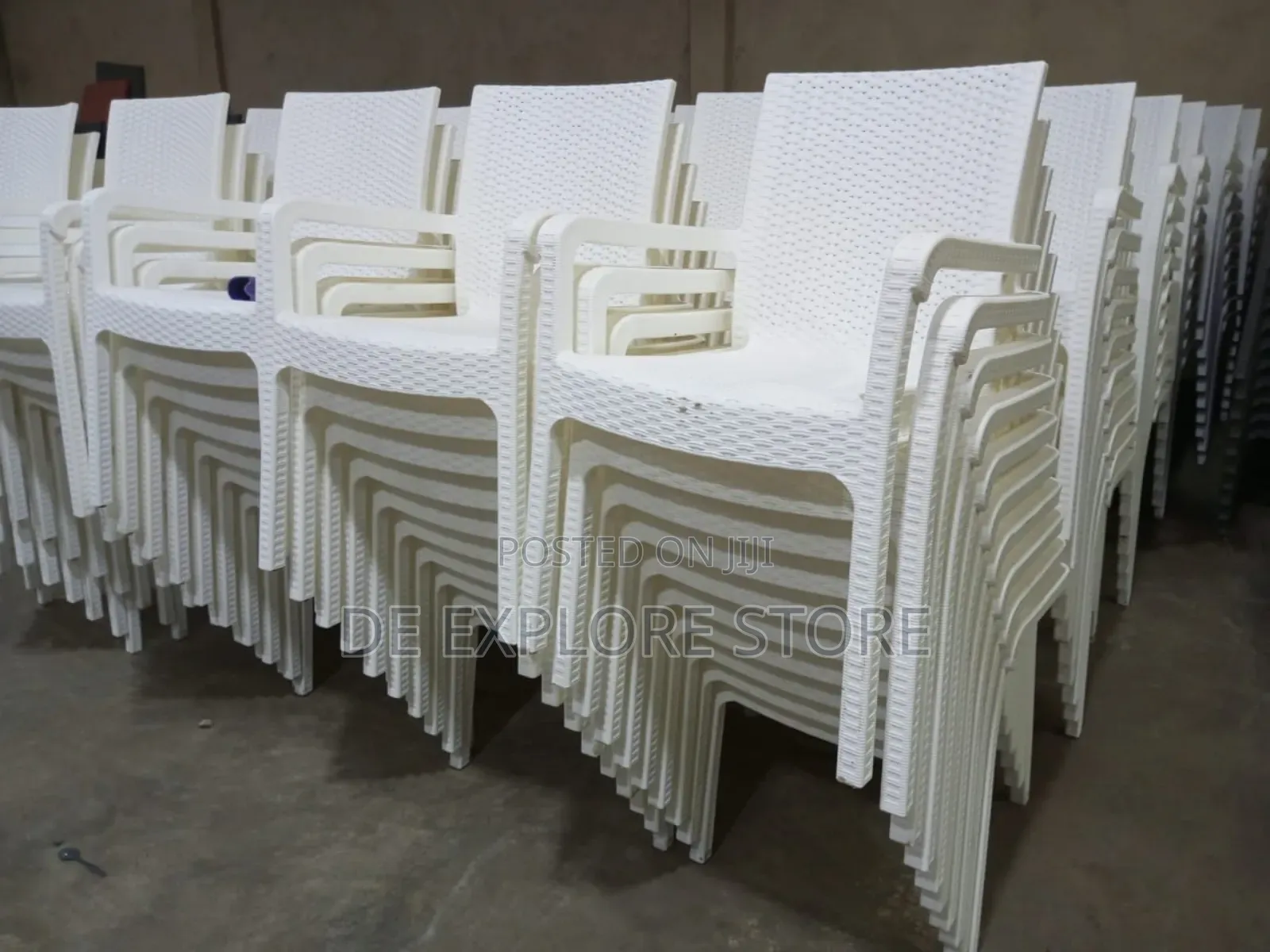 White Outdoor Rattan Plastic Chair