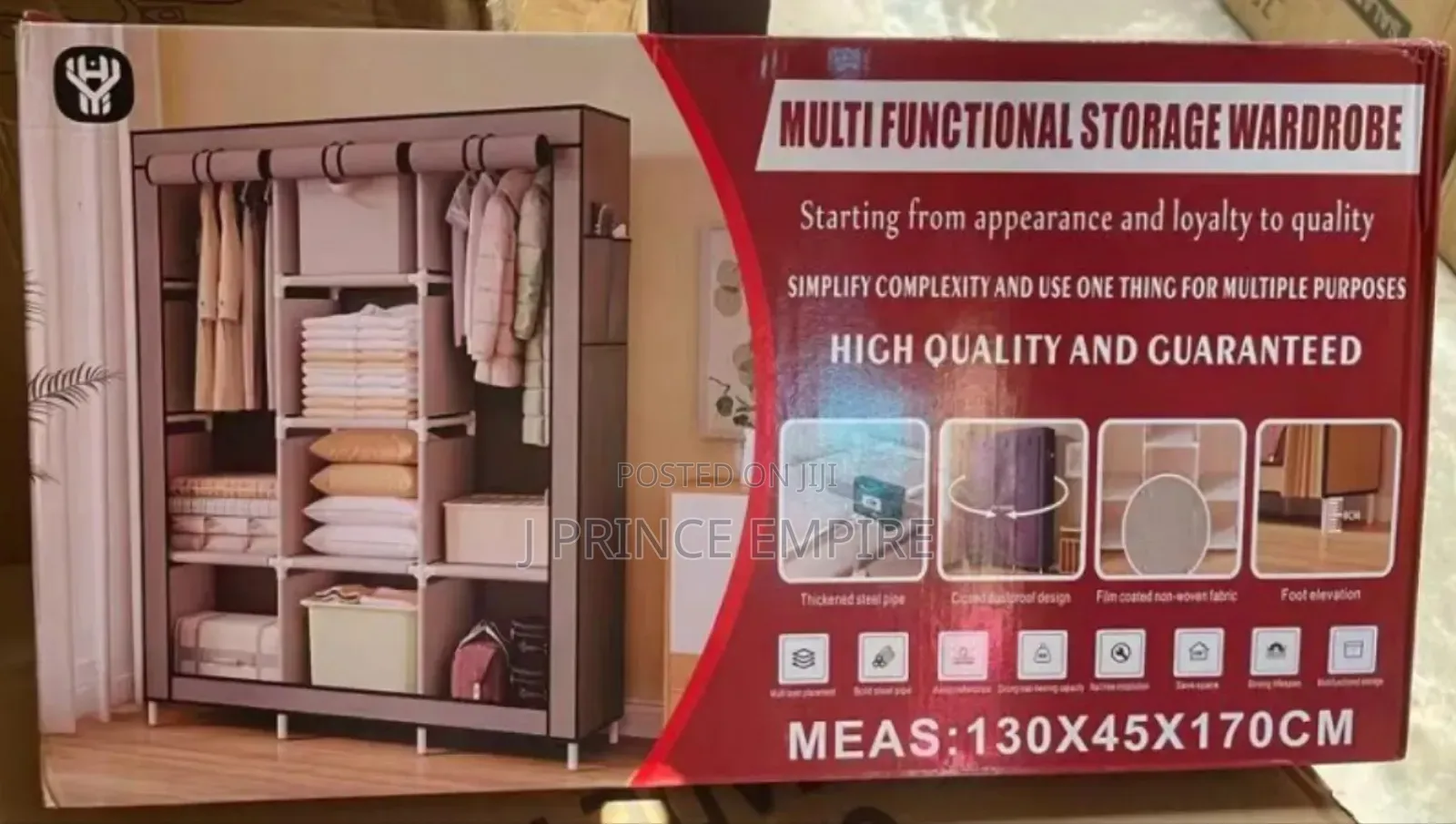 Large Wardrobe Closet Clothes Organizer Wt 8 Storage Shelves