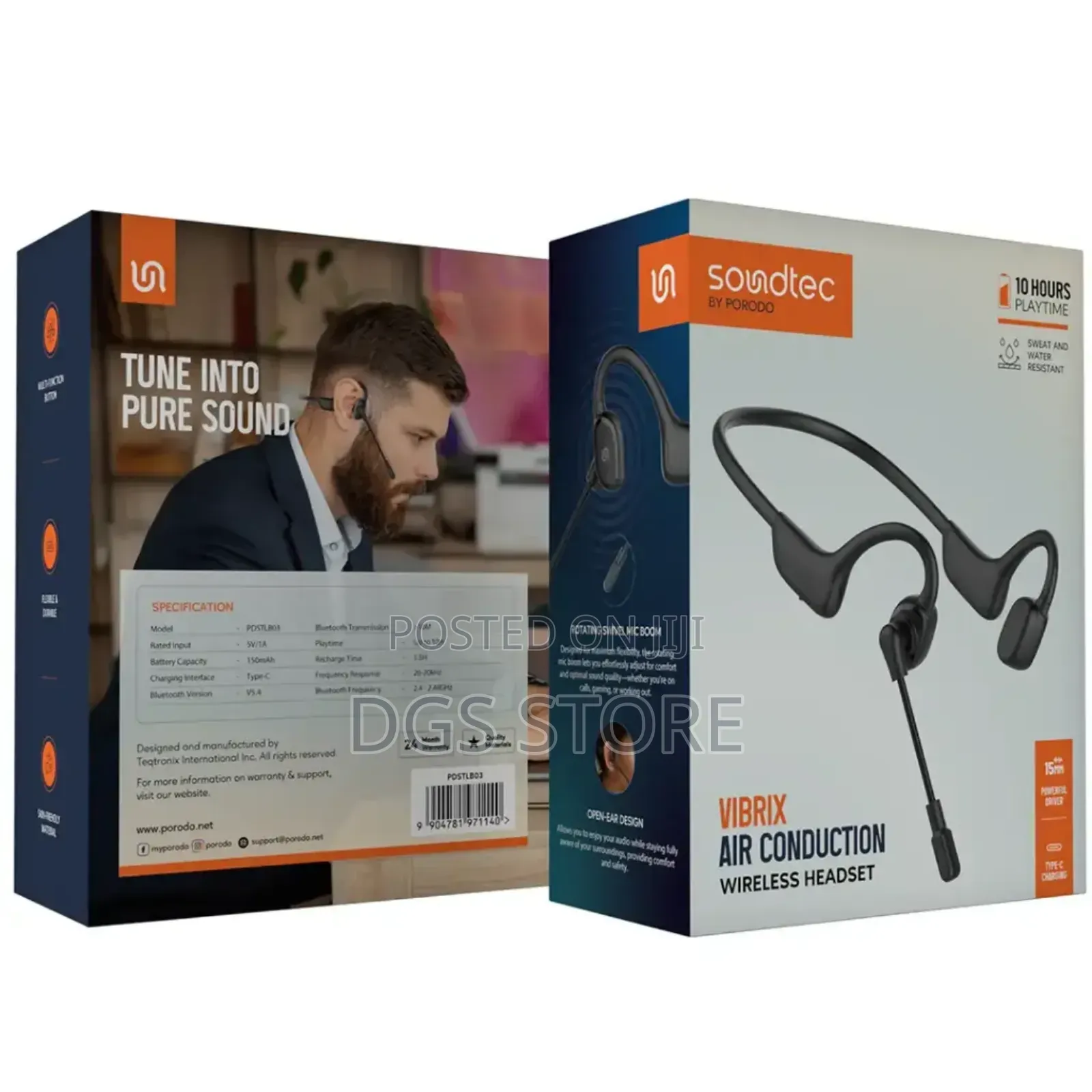 Porodo Soundtec Vibrix Air Conduction Wireless Headset