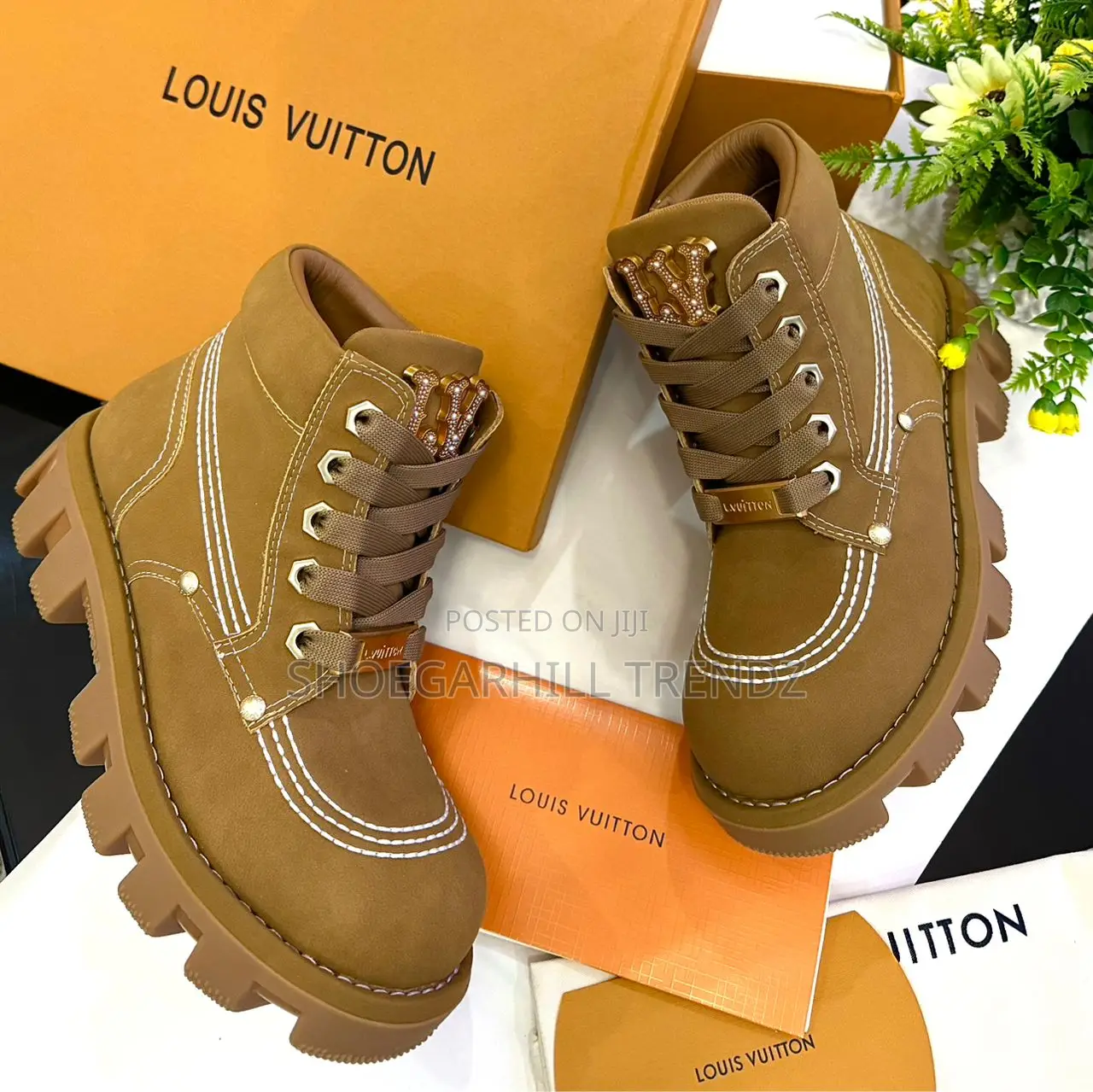 Men Lv Lace Boot With Platform Sole