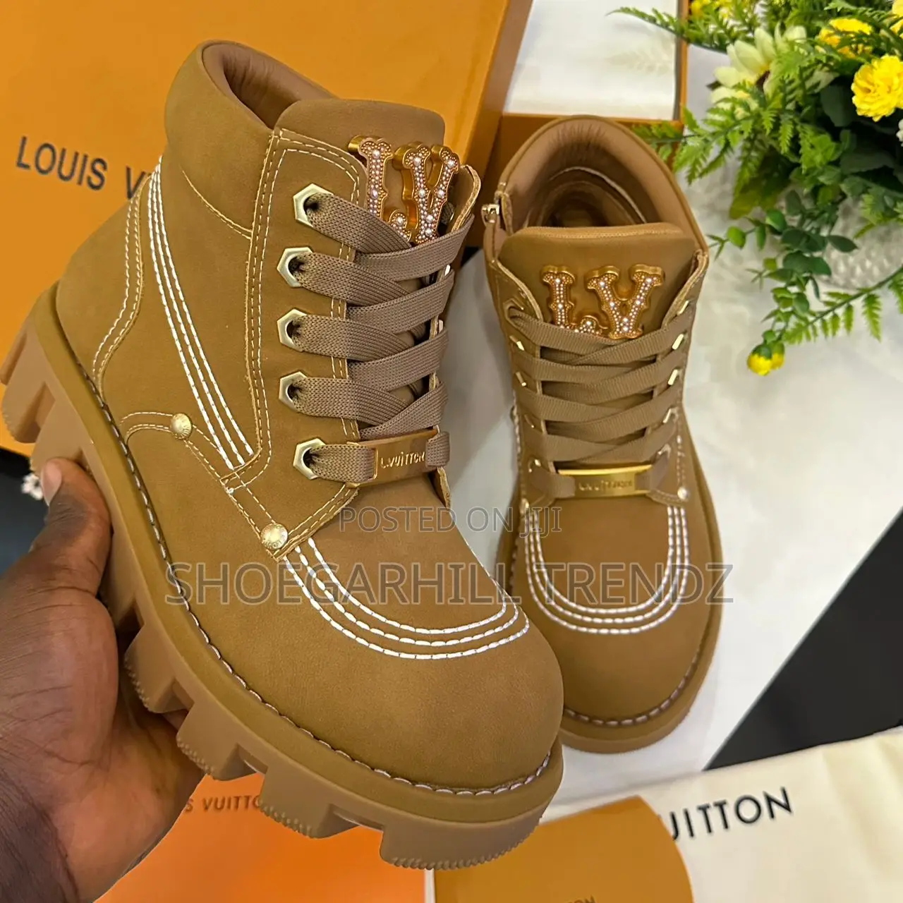 Men Lv Lace Boot With Platform Sole