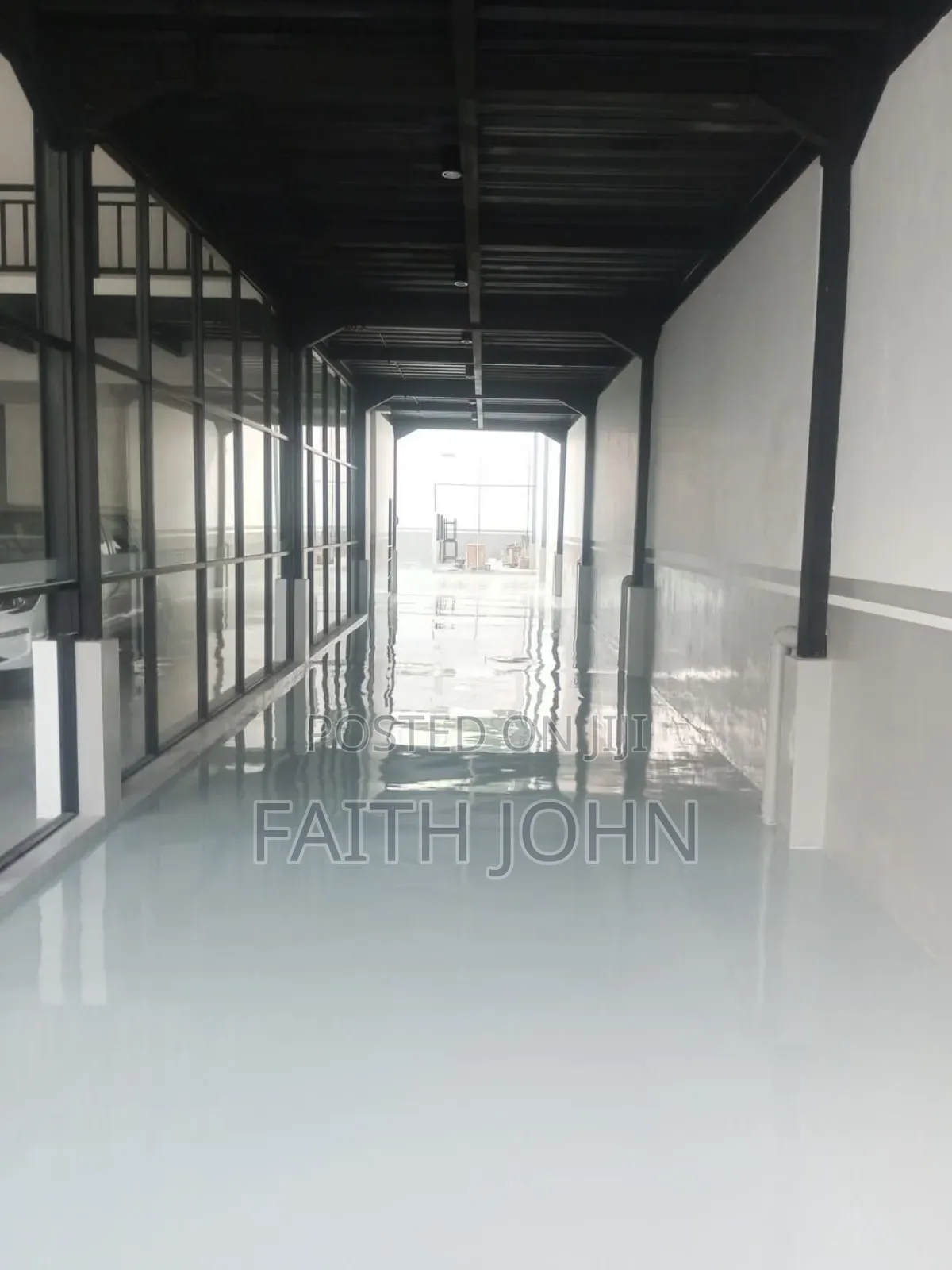 Glossy Gray Epoxy Flooring