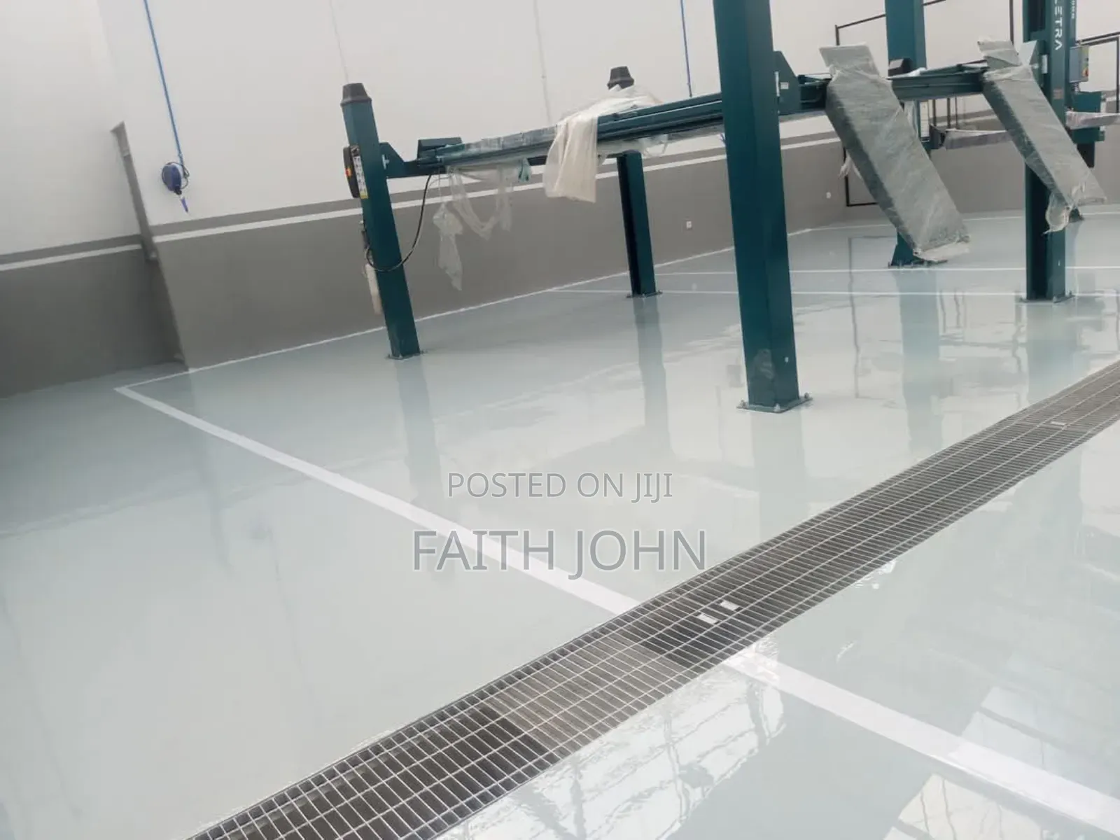 Glossy Gray Epoxy Flooring