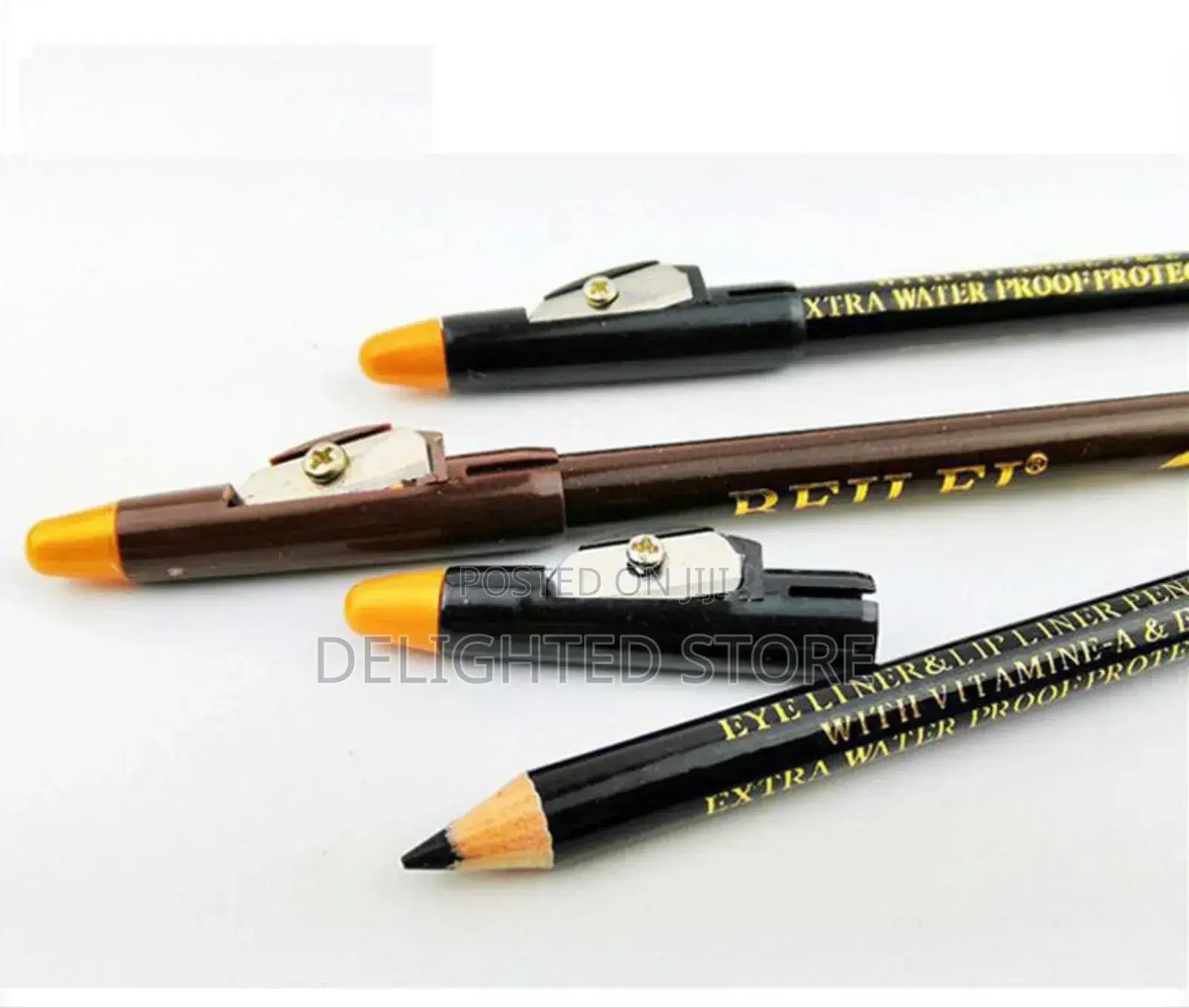 6pcs Beilei Eyebrow Eyeliner Pencil +Sharpner (Black# 01 Brown#02)