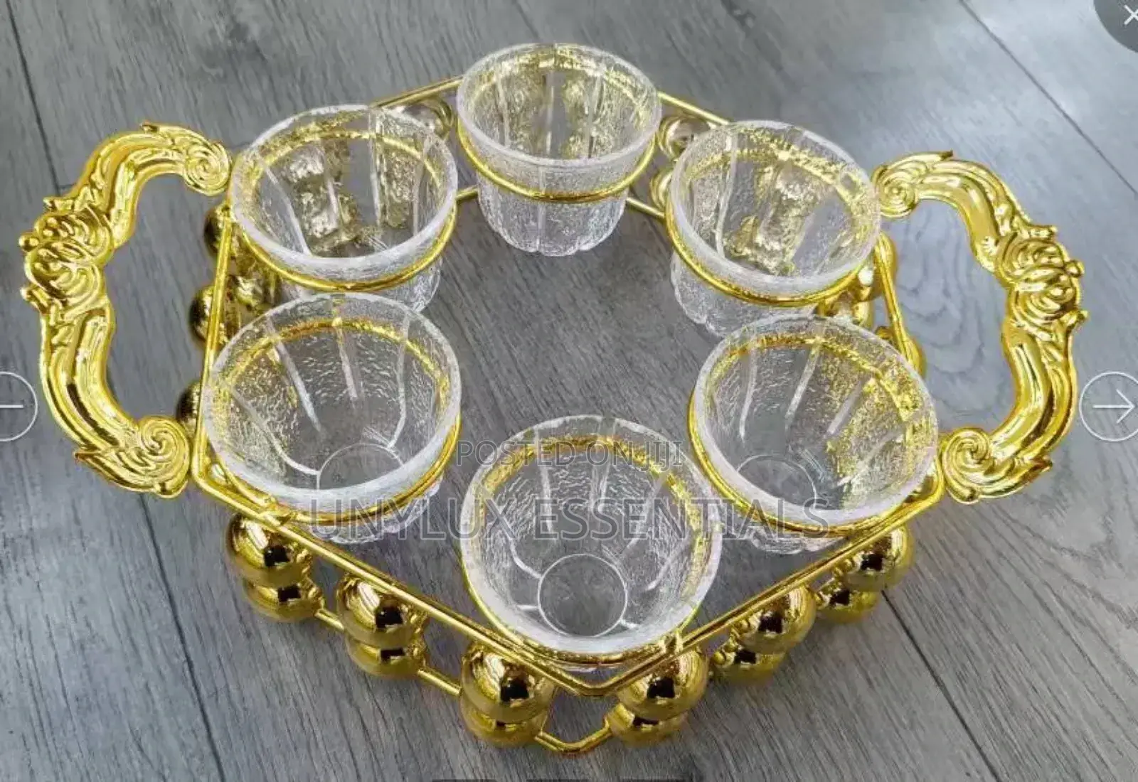 6pcs Tequila Shots With Golden Metal Carrier