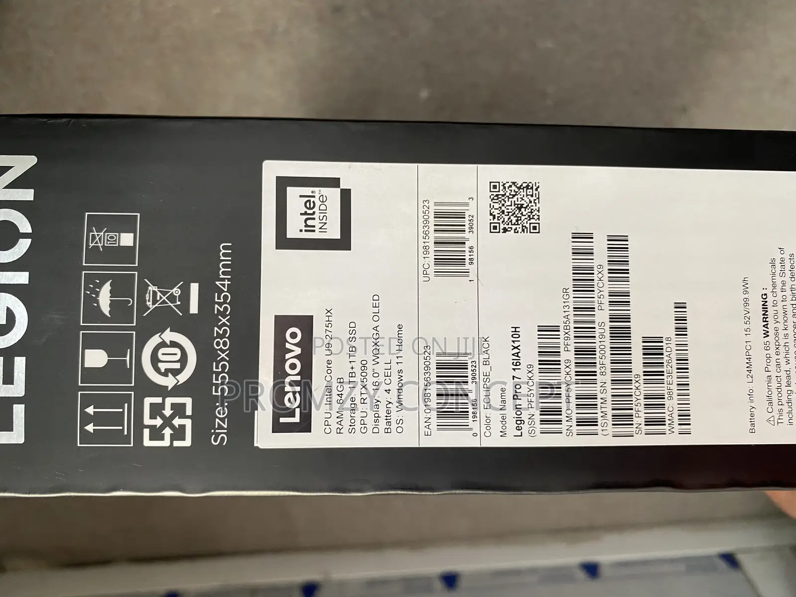 New Laptop Lenovo Lrgion 7i 64GB Intel Core Ultra 9 SSD 2T