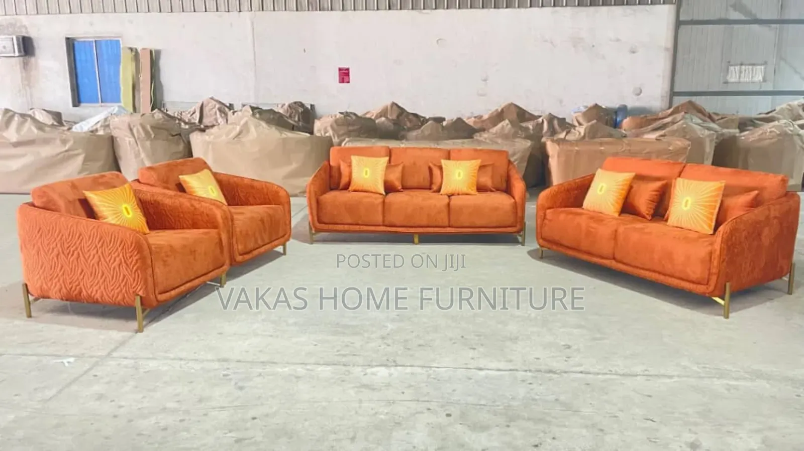 Orange Set 7 Seater Sofa