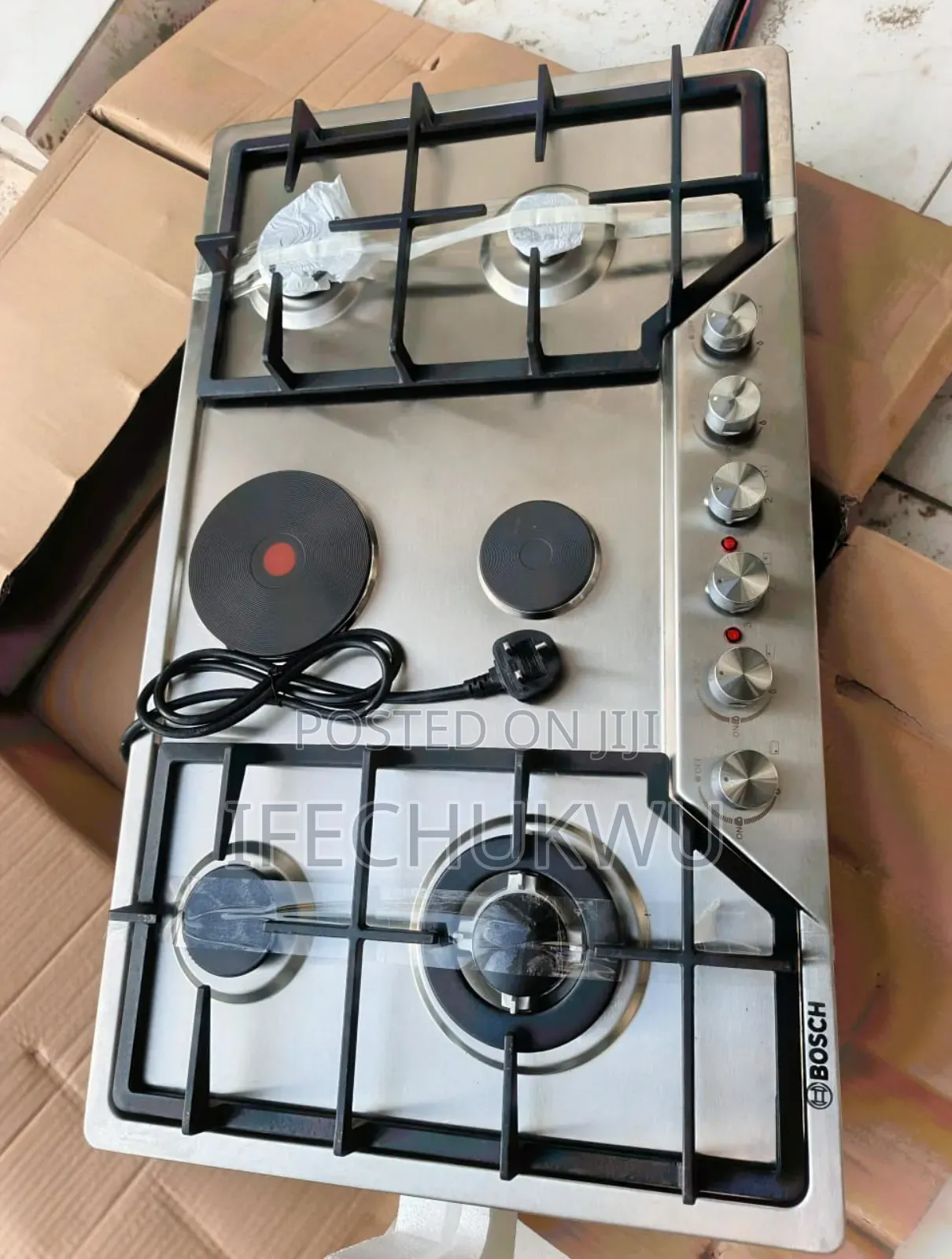 Original Bosch 4+2 Burners 90cm Stainless Steel Gas Electric Cooker
