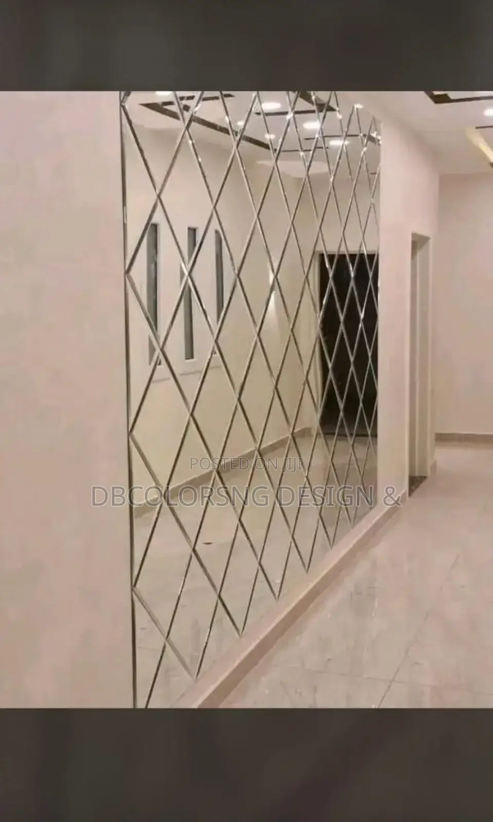 Custom Beveled Mirrors Wall Glass Installation - Lagos
