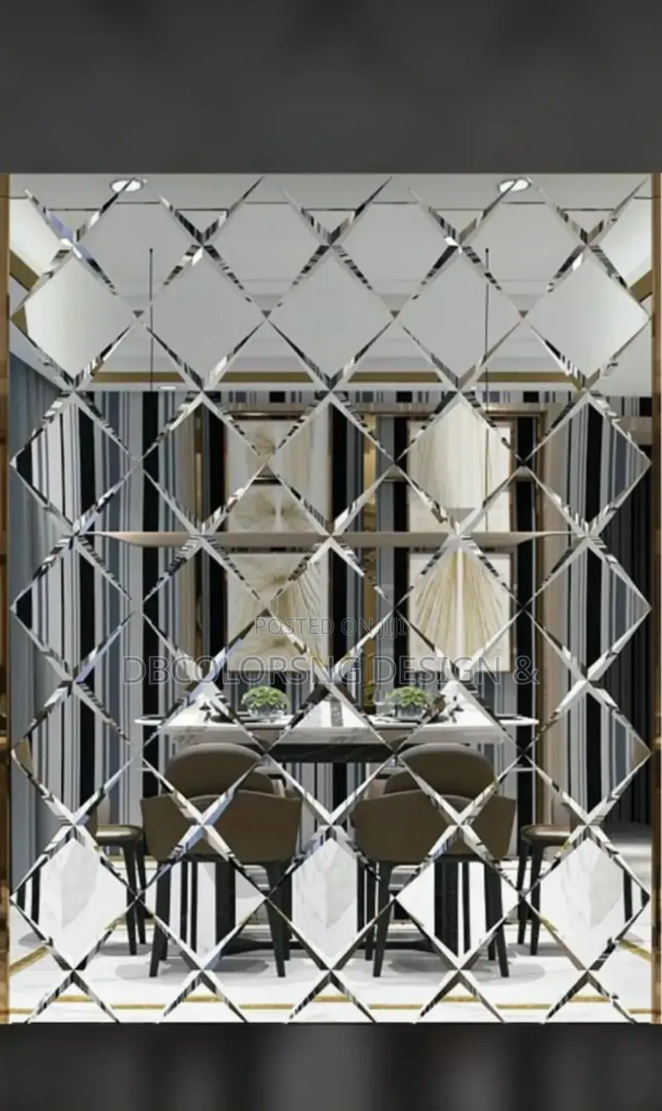 Custom Beveled Mirrors Wall Glass Installation - Lagos