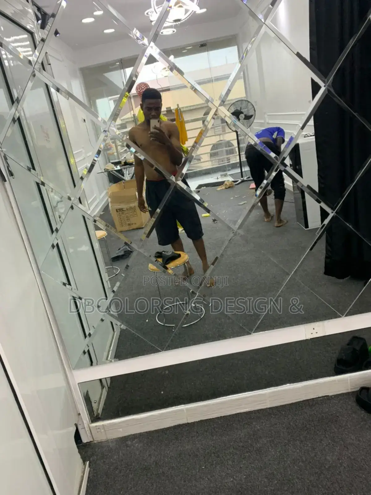 Custom Beveled Mirrors Wall Glass Installation - Lagos